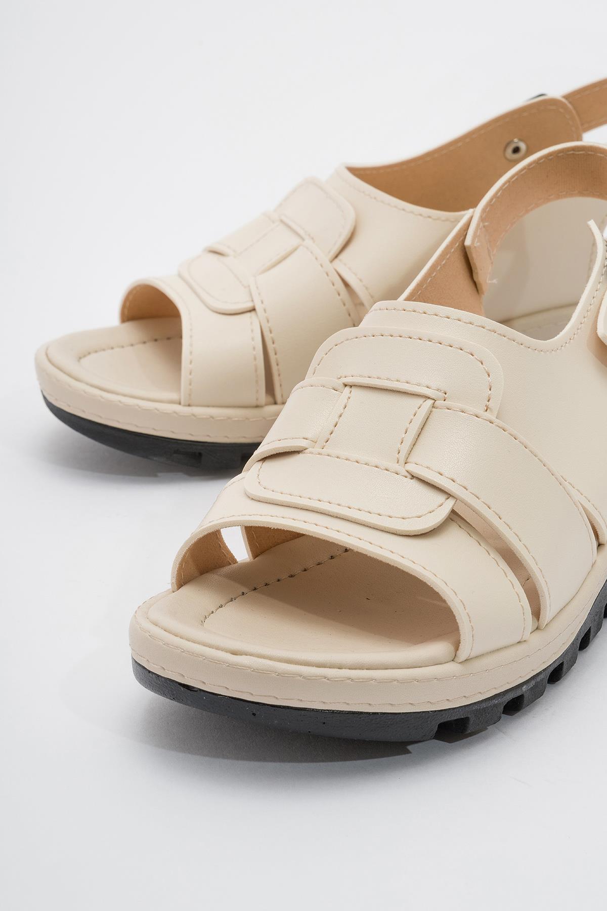 Kadın Dolgulu Sandalet BEJ CİLT - Görsel 4