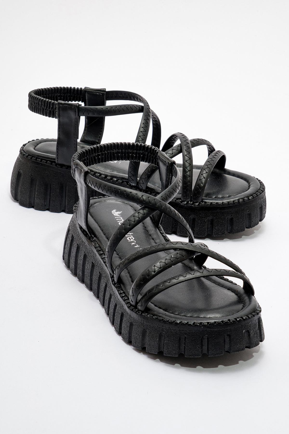 Kadın Çapraz Biye Sandalet SİYAH - Görsel 3