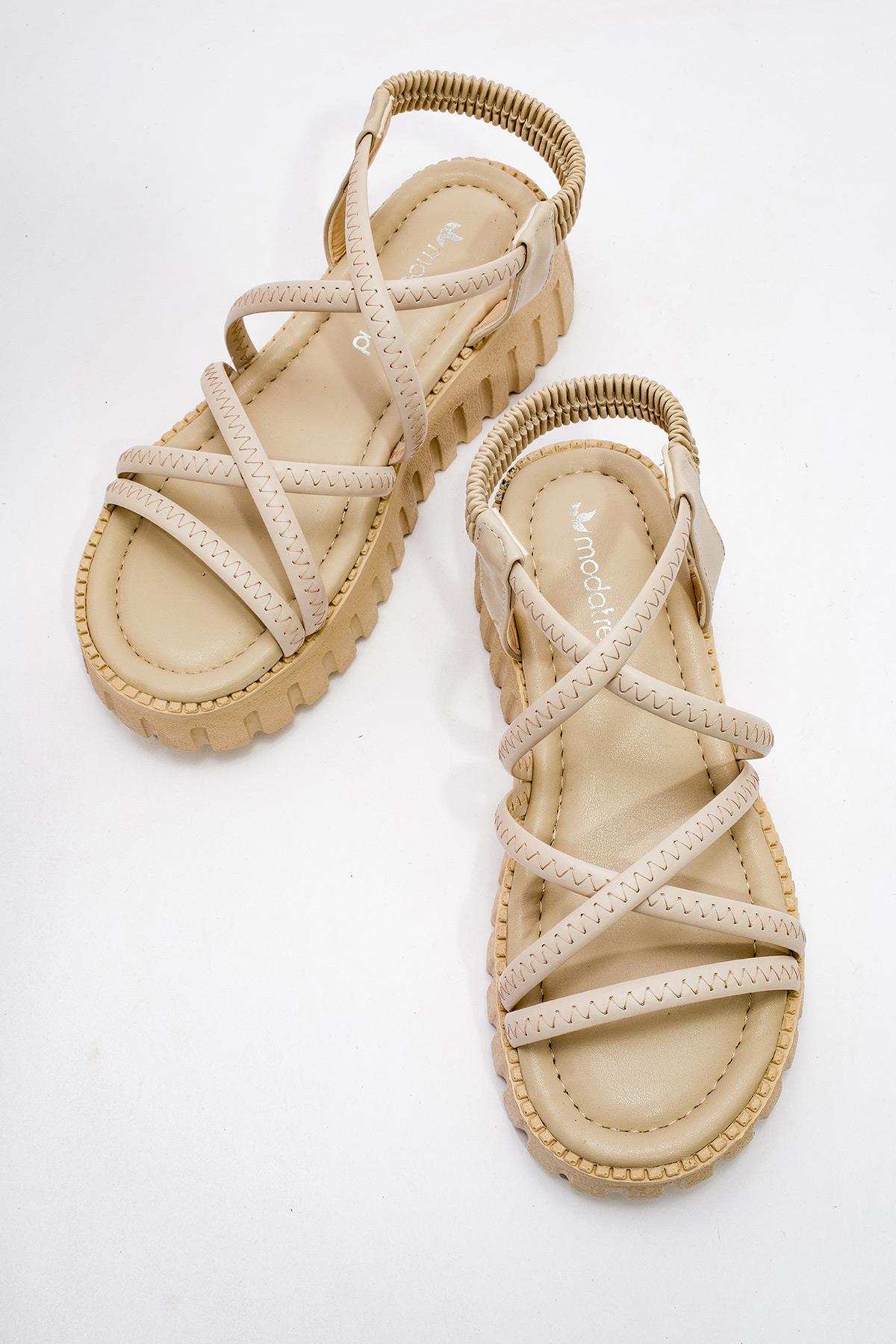 Kadın Çapraz Biye Sandalet TEN - Görsel 6