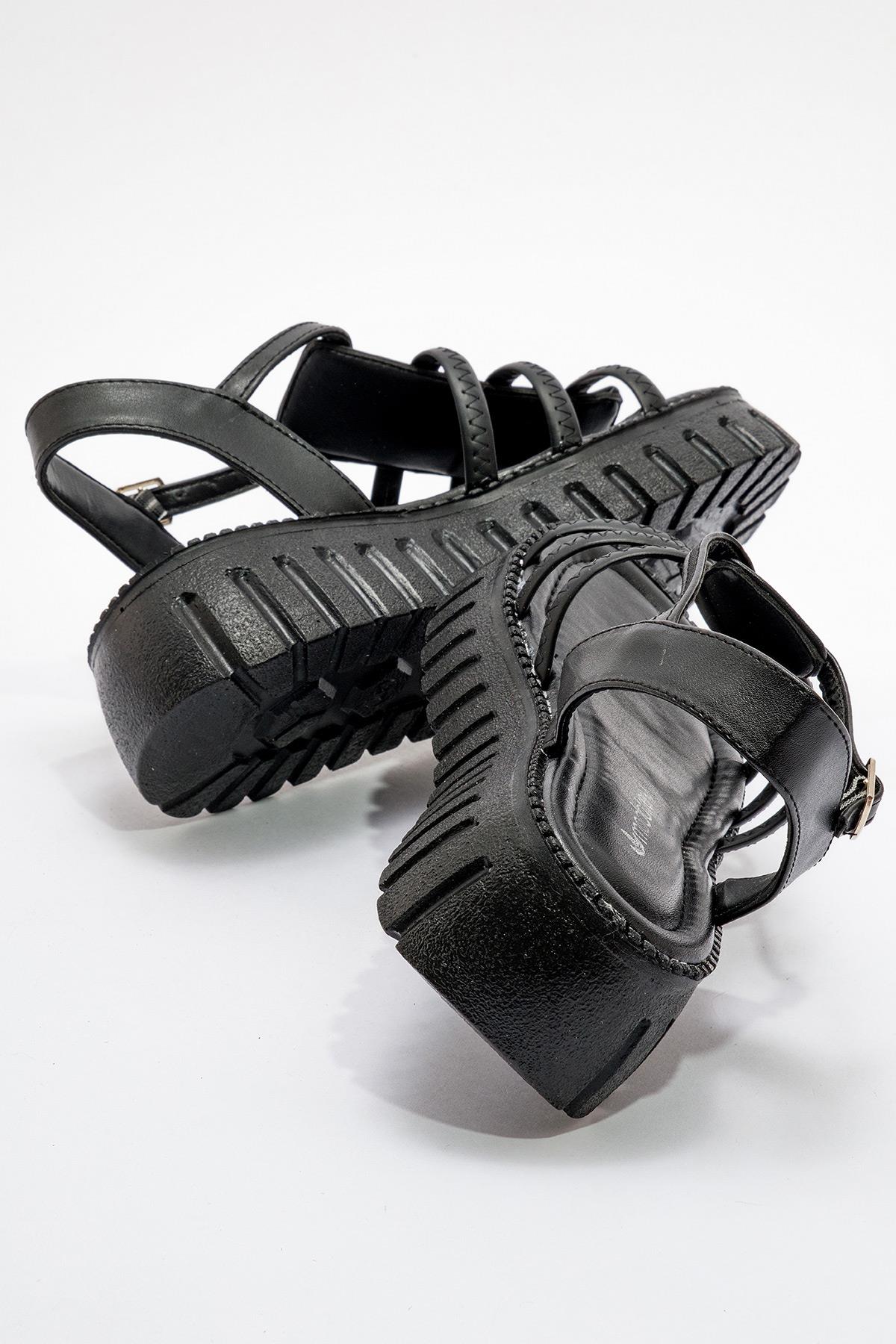 Kadın 3 Biyeli Sandalet SİYAH - Görsel 5