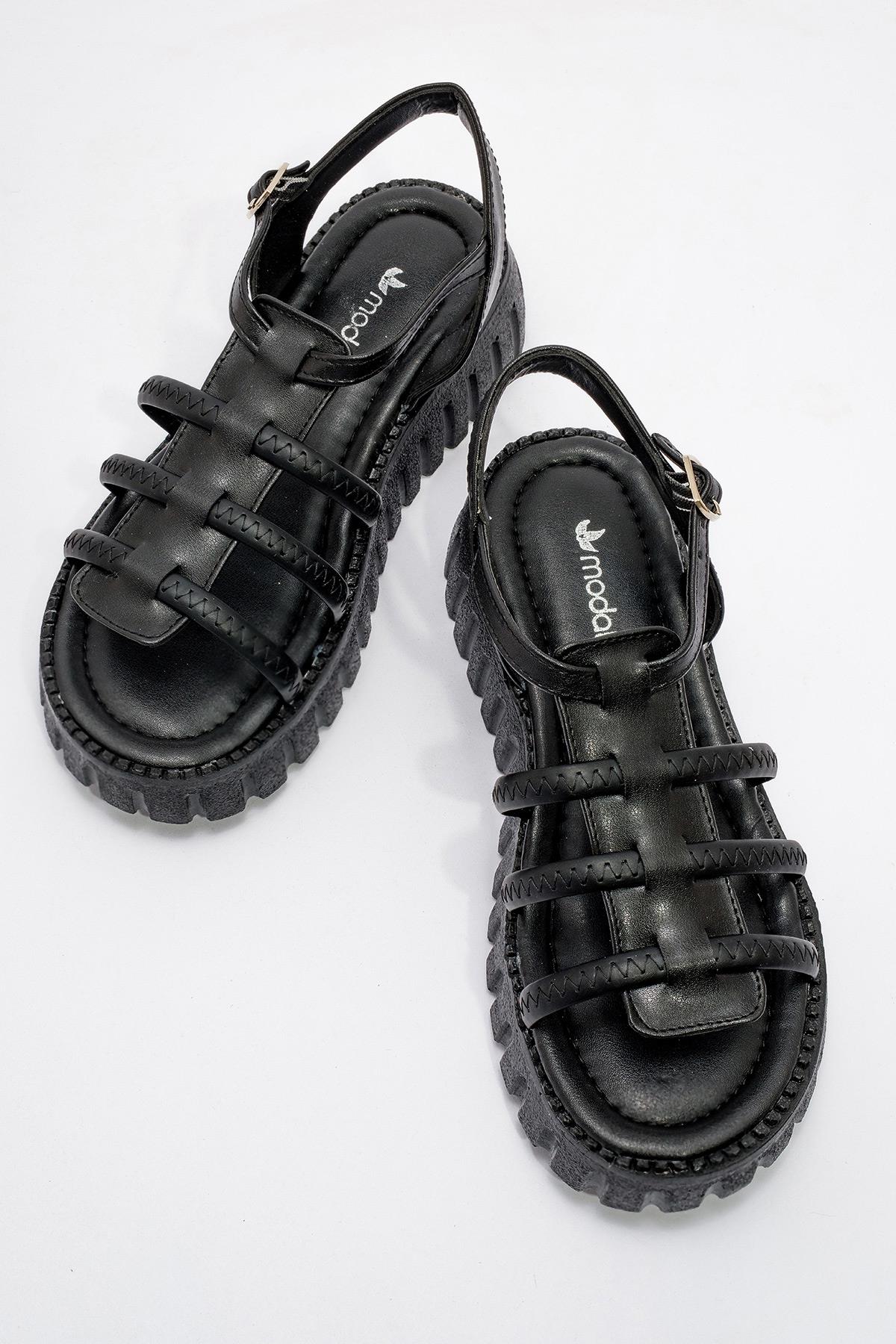 Kadın 3 Biyeli Sandalet SİYAH - Görsel 6