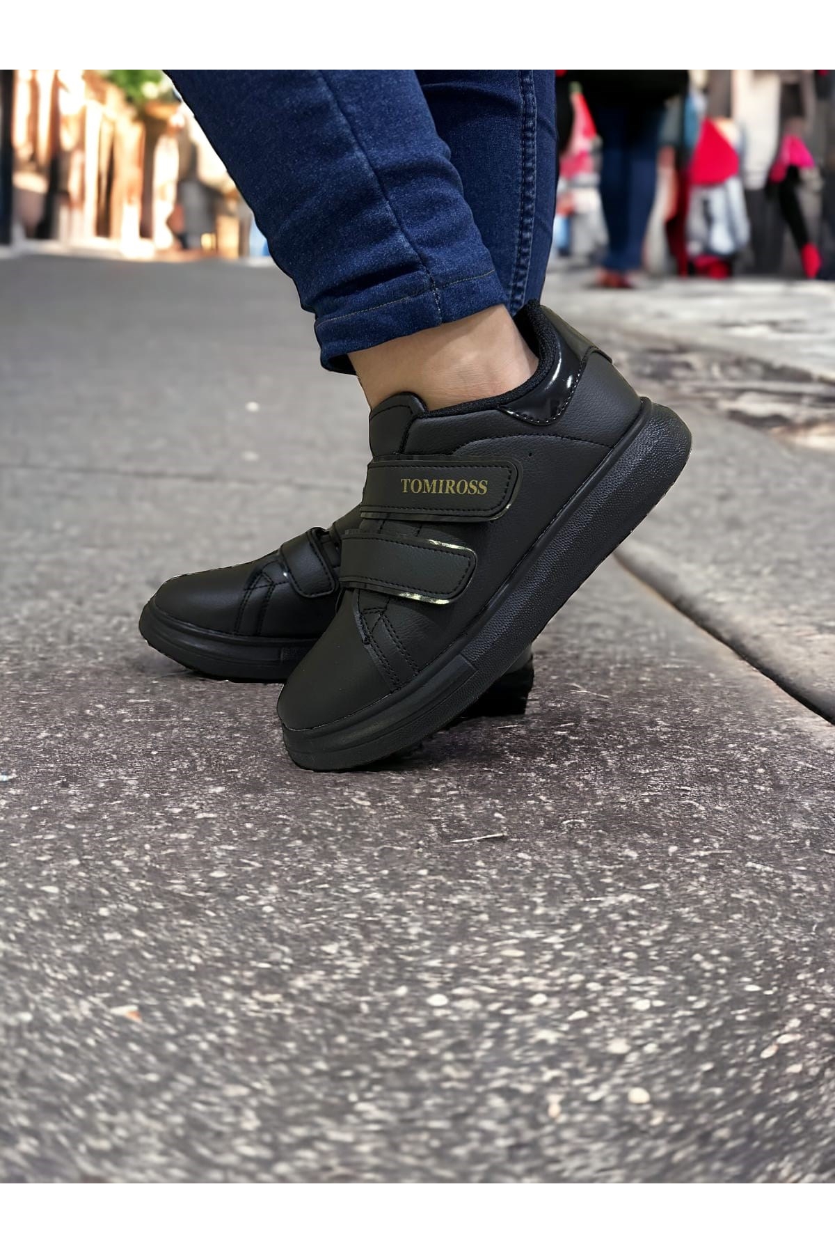 Noah Siyah Garantili Unisex Çocuk Cırtlı Rahat Günlük Sneaker Ayakkabı Noah-6327 - Görsel 3