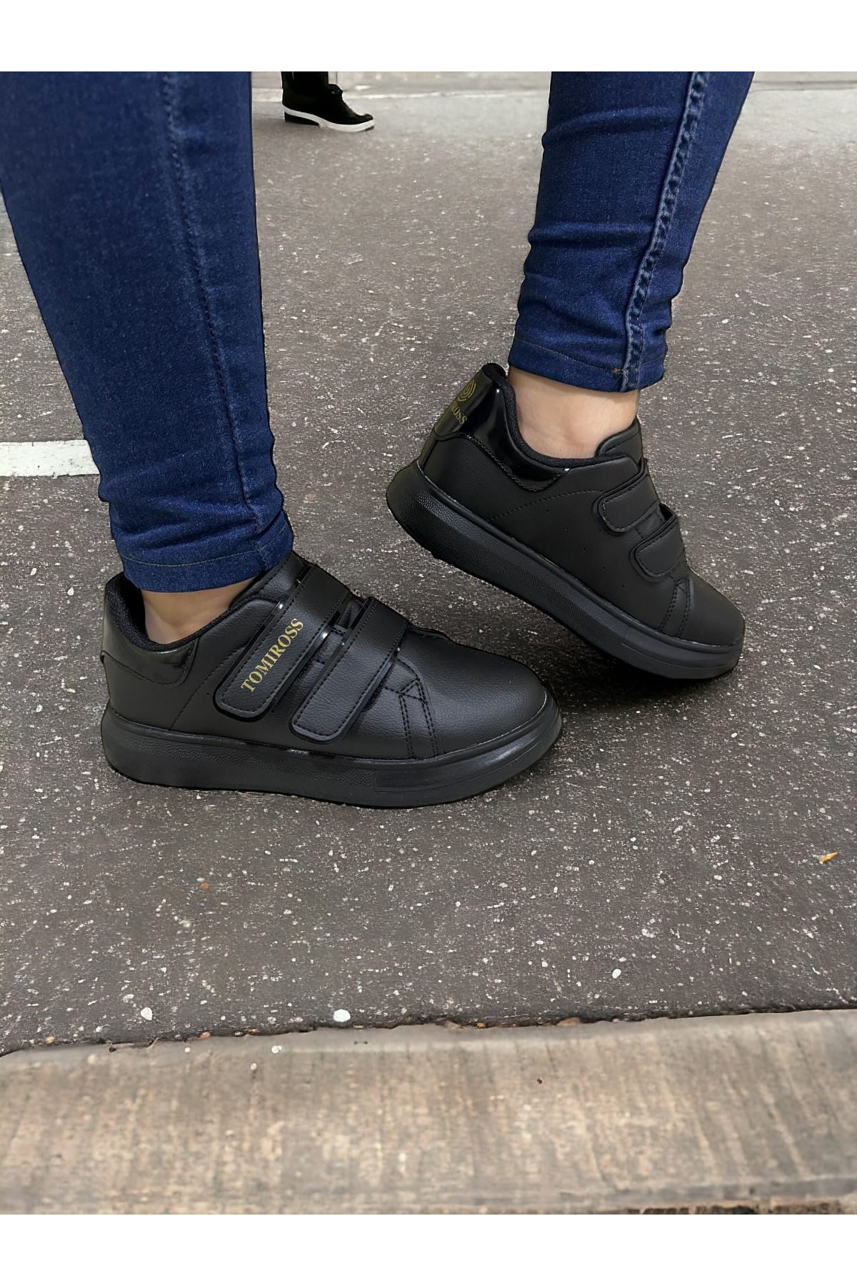 Noah Siyah Garantili Unisex Çocuk Cırtlı Rahat Günlük Sneaker Ayakkabı Noah-6327 - Görsel 4