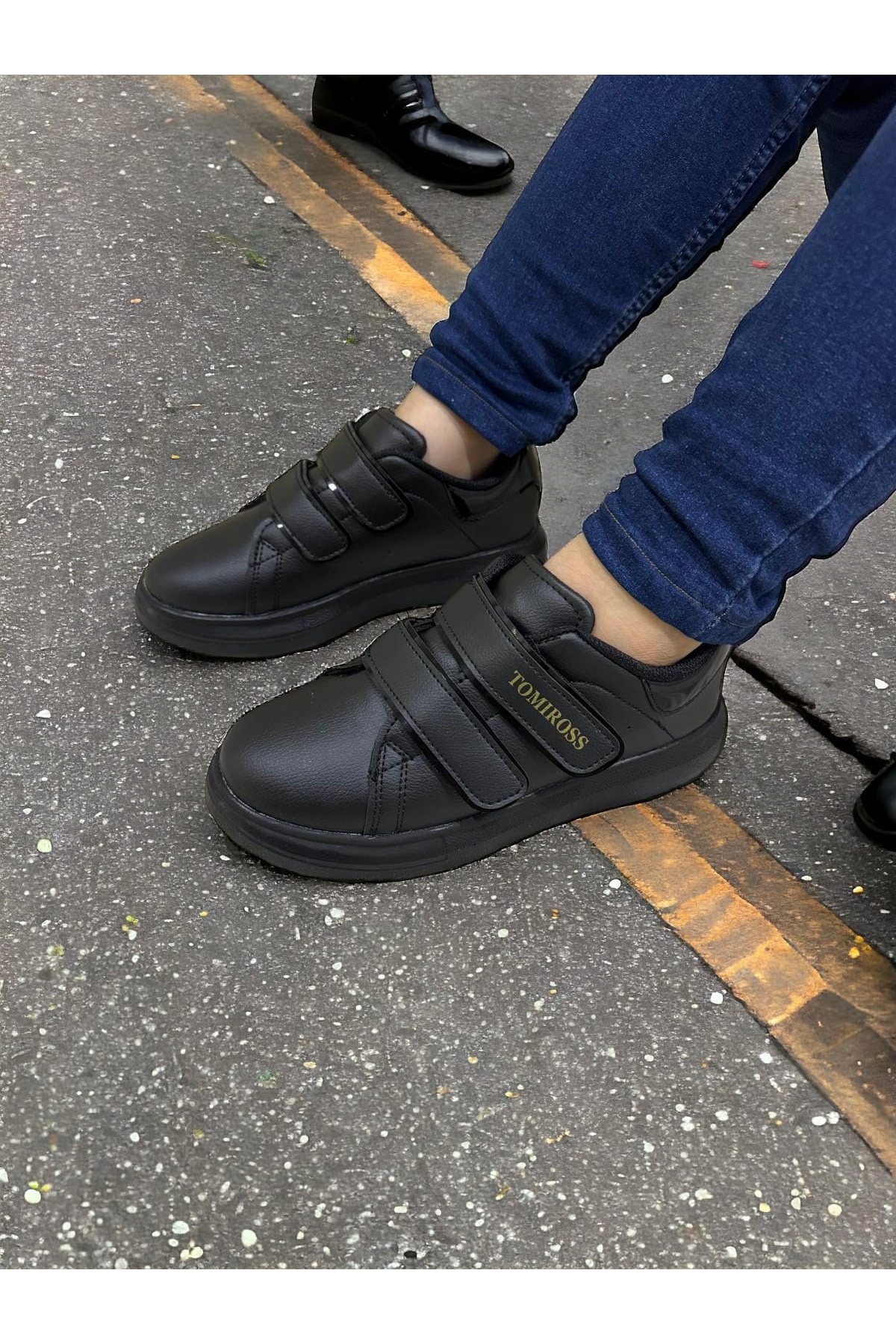 Noah Siyah Garantili Unisex Çocuk Cırtlı Rahat Günlük Sneaker Ayakkabı Noah-6327 - Görsel 5