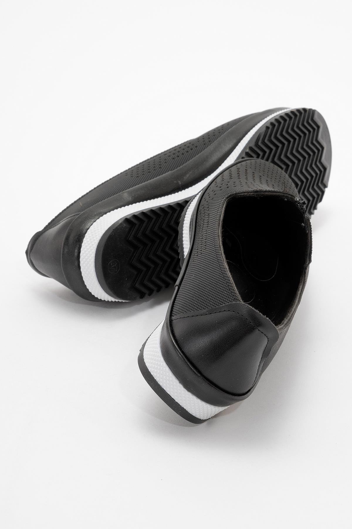 Kadın Fermuarlı Babet SİYAH KOT - Görsel 5