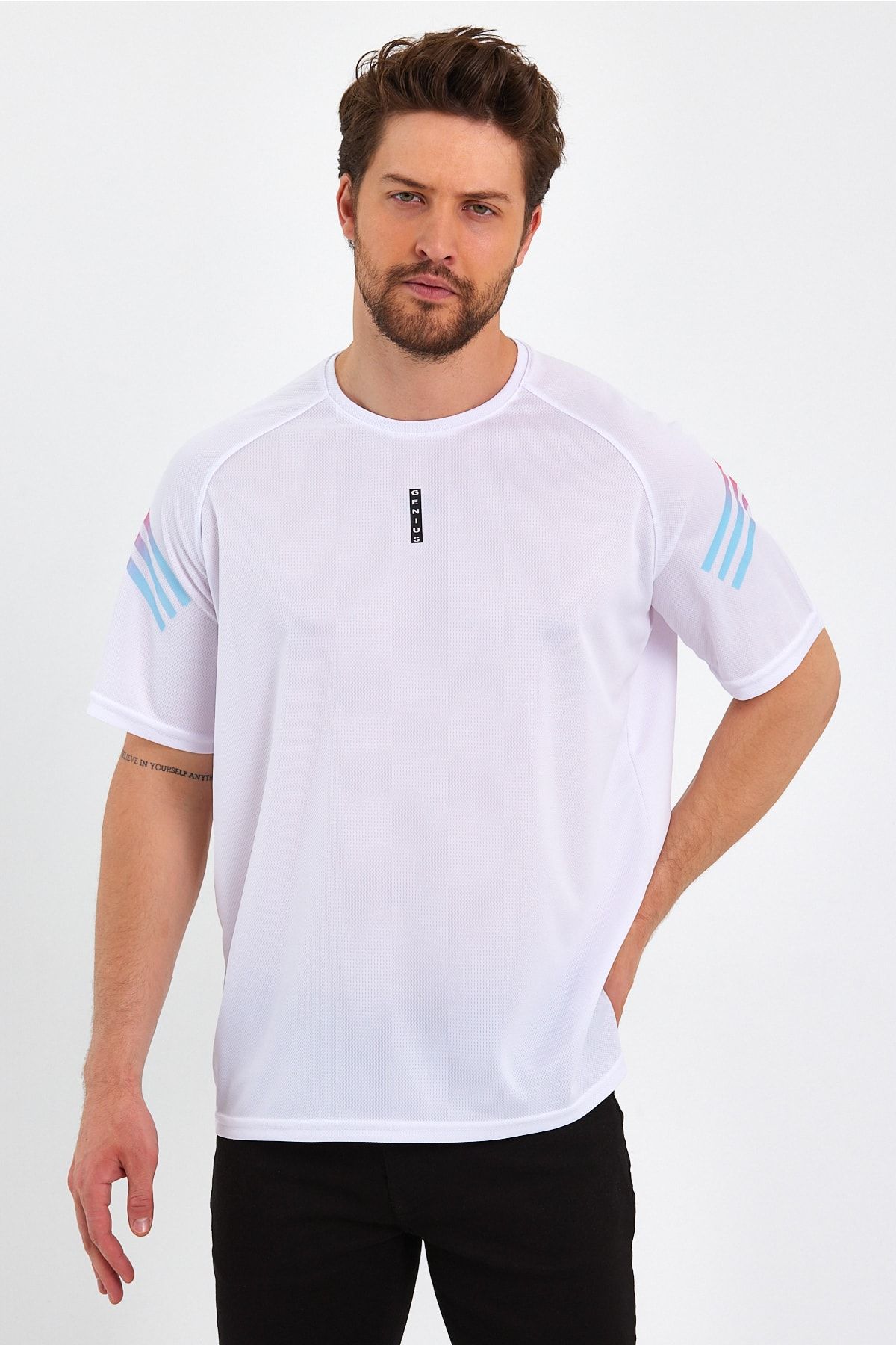 Store Erkek Spor Tişört Baskılı Fitness, Antrenman Fit T-shirt