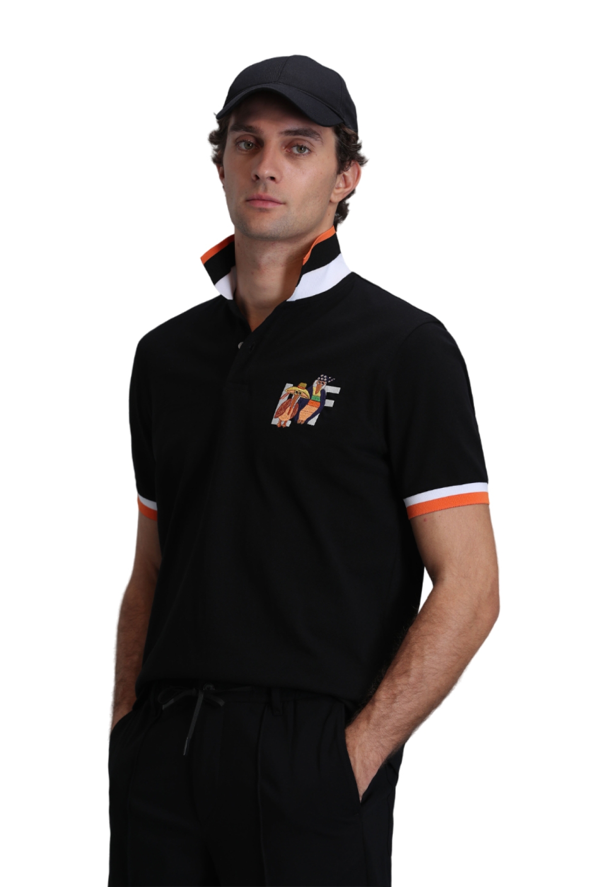 Polo Yaka Regular Fit Kısa Kollu Siyah Erkek T-Shirt 111040165