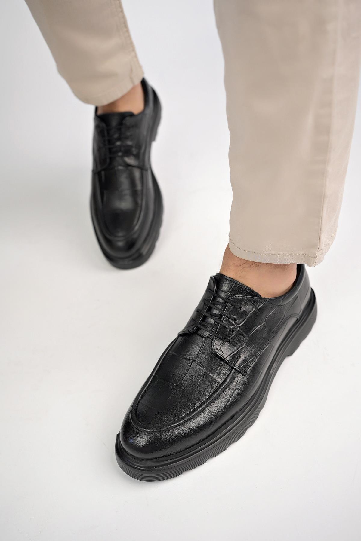 NORMAN Garantili Günlük Klasik Hakiki Deri Casual Rahat Ortopedik Kalın Taban Erkek Ayakkabı - Görsel 4