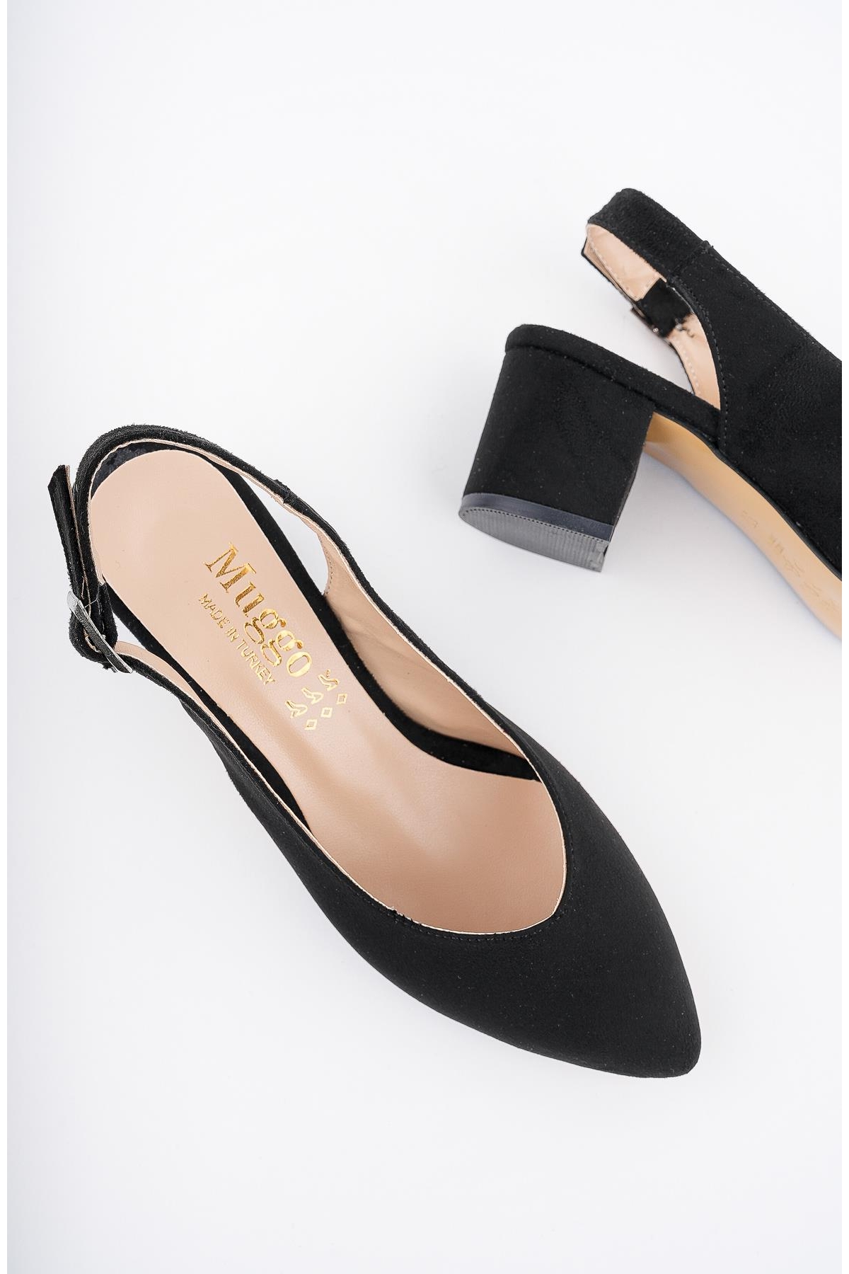 W0711 Garantili Kadın Arkası Açık Klasik Günlük Tarz Şık ve Rahat Topuklu Ayakkabı - Görsel 3