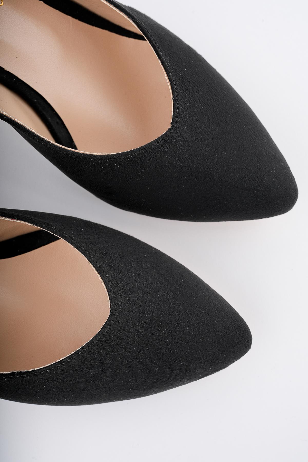 W0711 Garantili Kadın Arkası Açık Klasik Günlük Tarz Şık ve Rahat Topuklu Ayakkabı - Görsel 5
