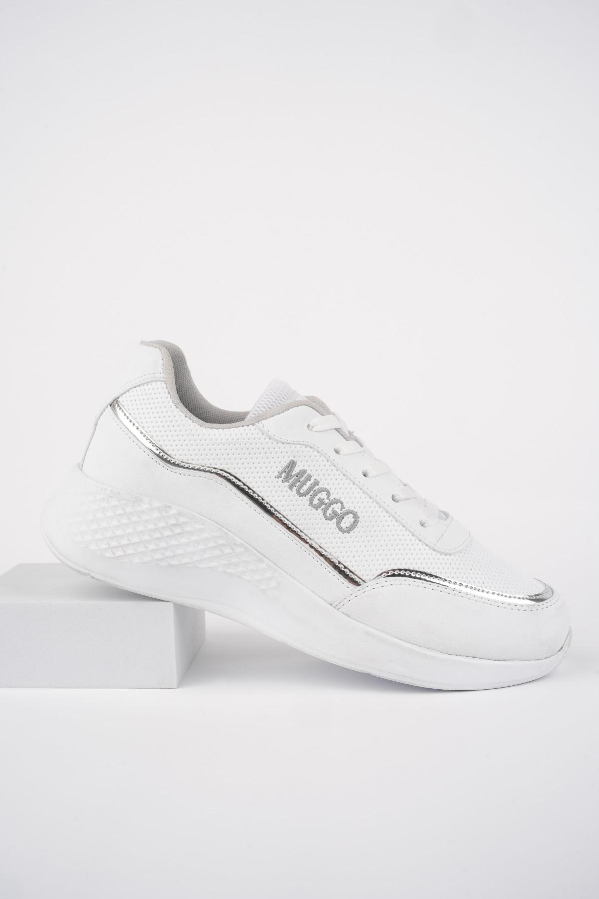 COCO Garantili Kadın Ortopedik Günlük Bağcıklı Şık Rahat Sneaker Spor Ayakkabı - Görsel 4