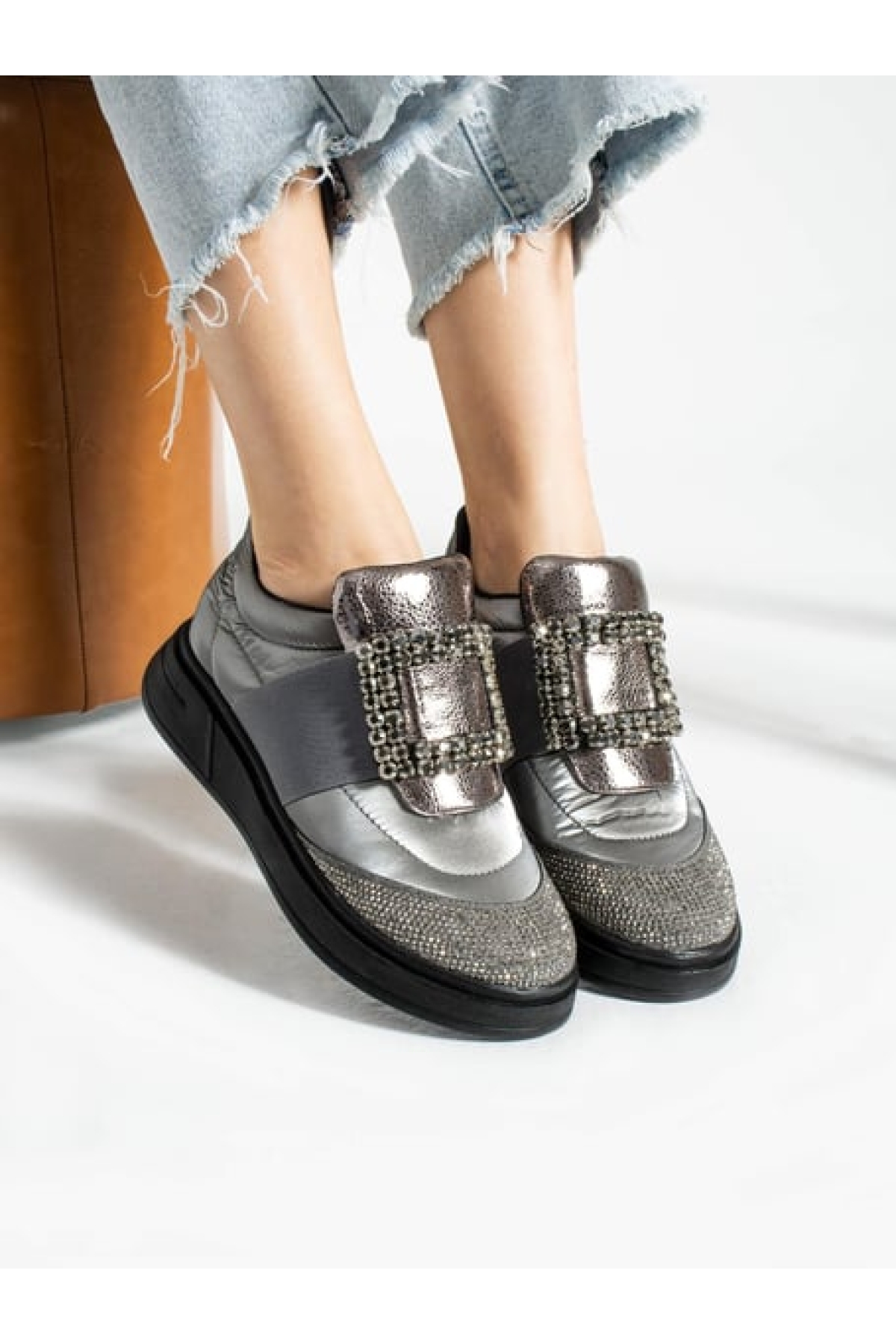 Taş Detay Sneakers Kadın Spor Ayakkabı - Görsel 2