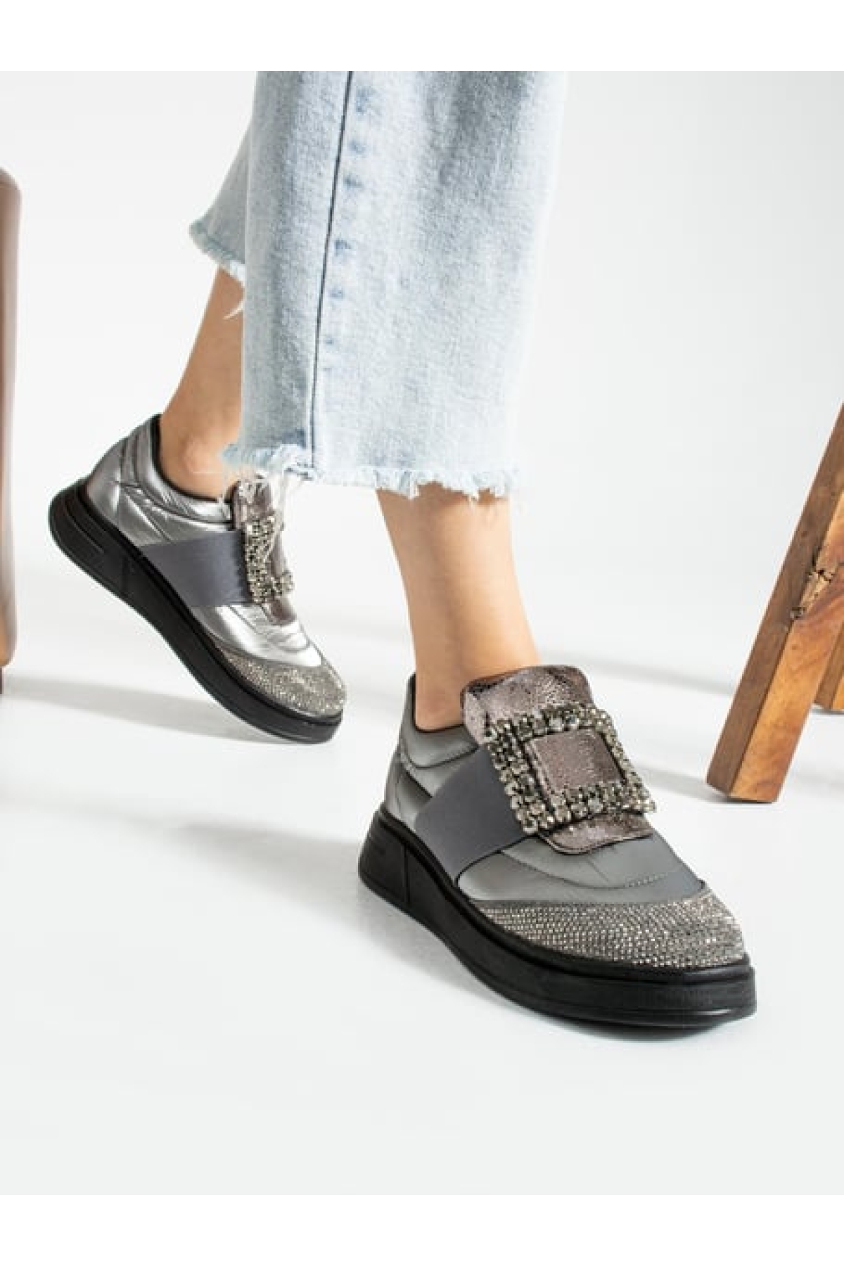 Taş Detay Sneakers Kadın Spor Ayakkabı - Görsel 4