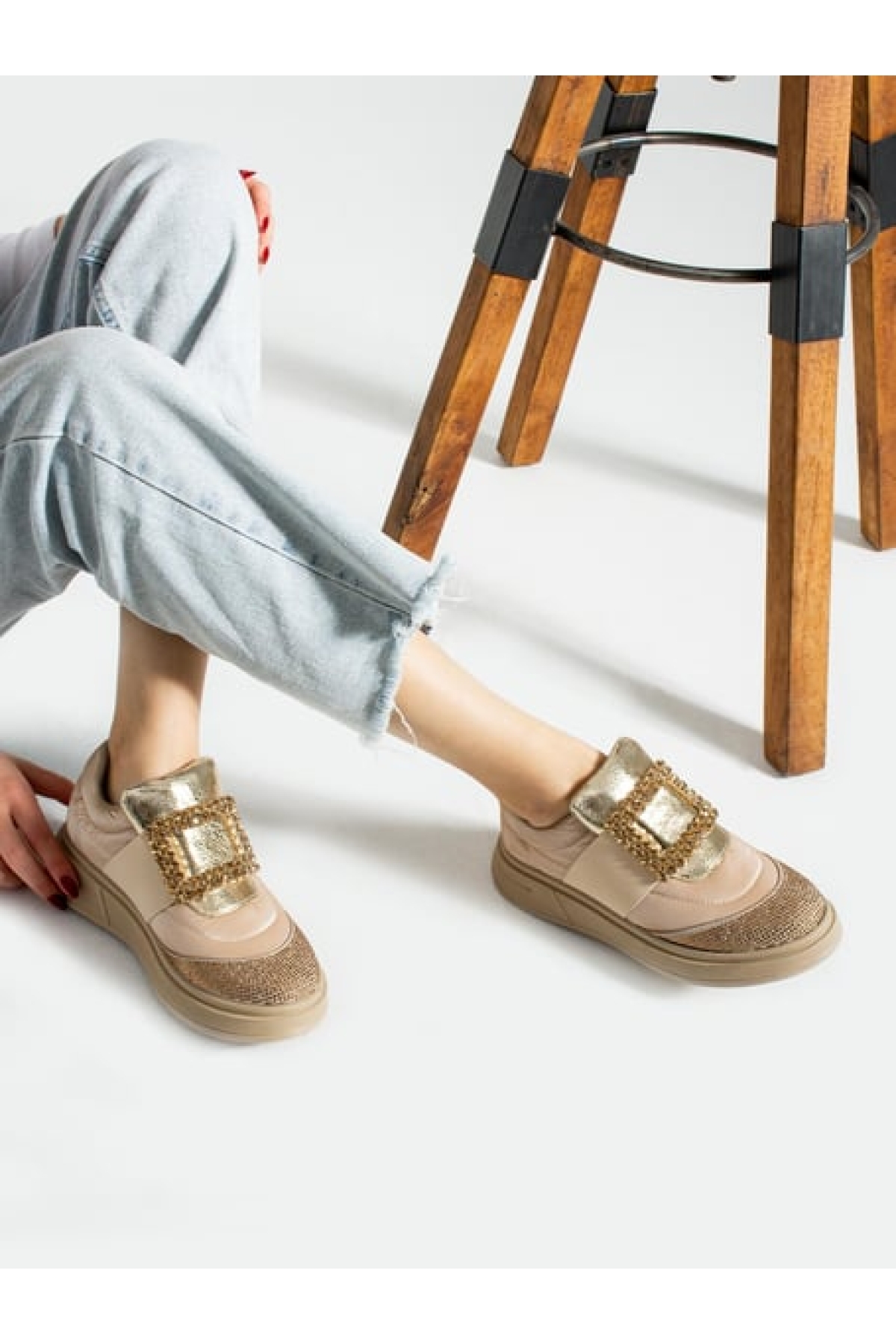 Taş Detay Sneakers Kadın Spor Ayakkabı - Görsel 4