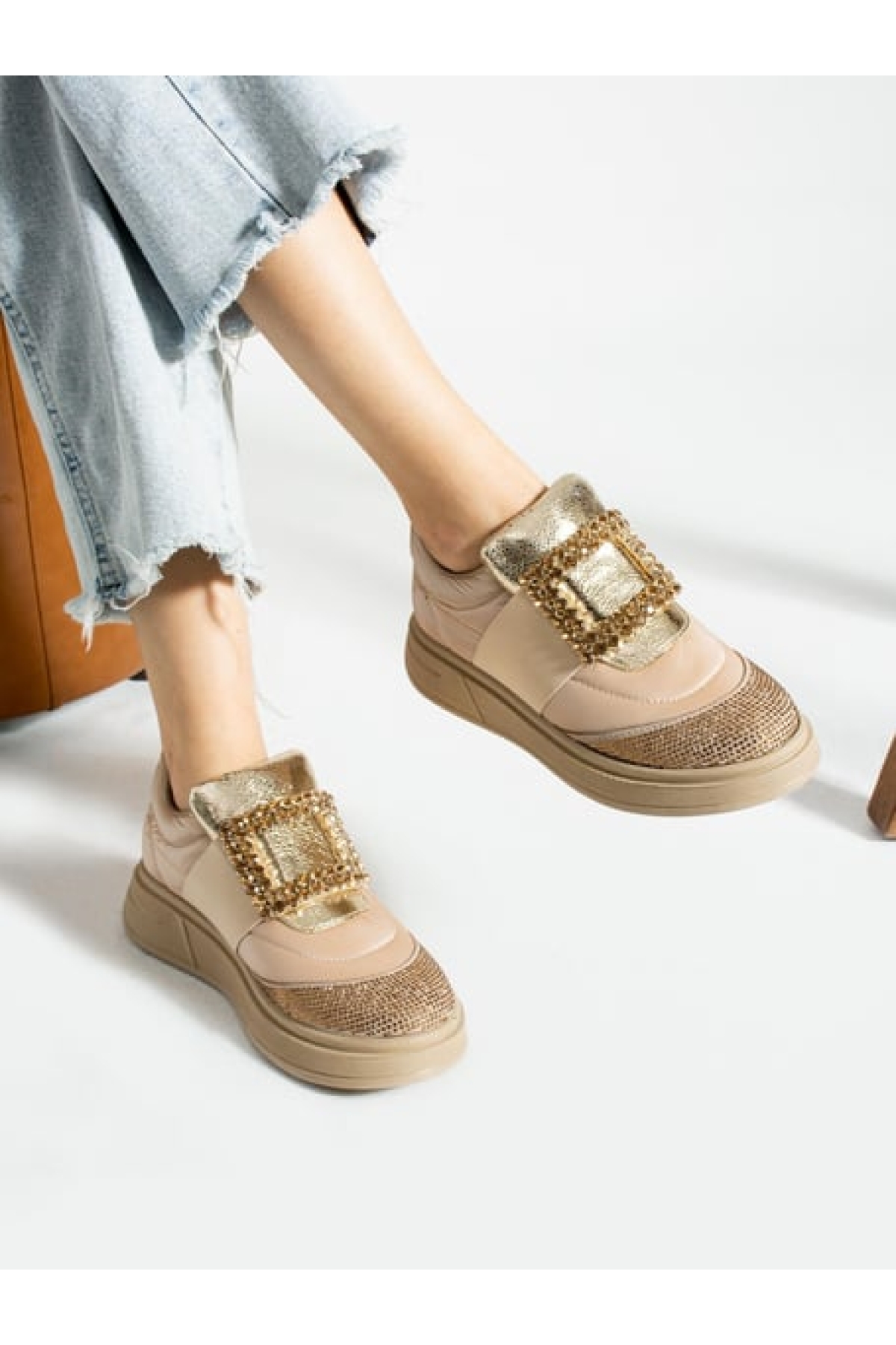 Taş Detay Sneakers Kadın Spor Ayakkabı - Görsel 5