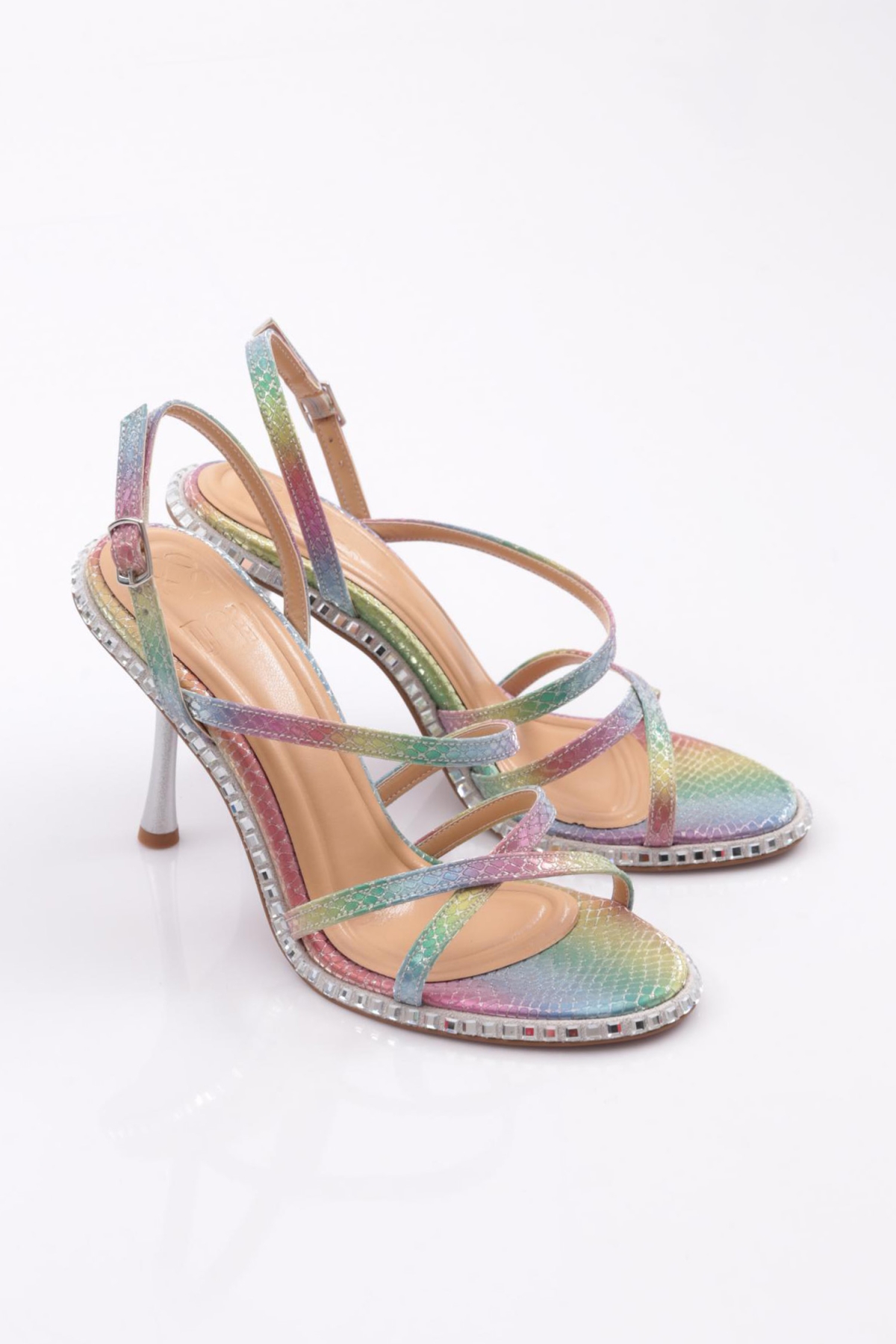 2432 Kadin Arkadan Bağlamali Topuklu Abiye Ayakkabi - Görsel 3