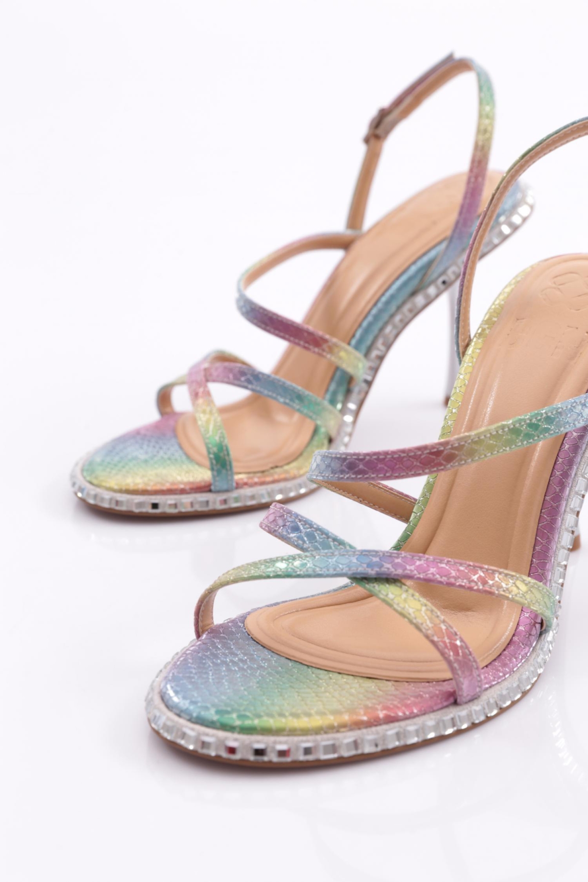 2432 Kadin Arkadan Bağlamali Topuklu Abiye Ayakkabi - Görsel 5