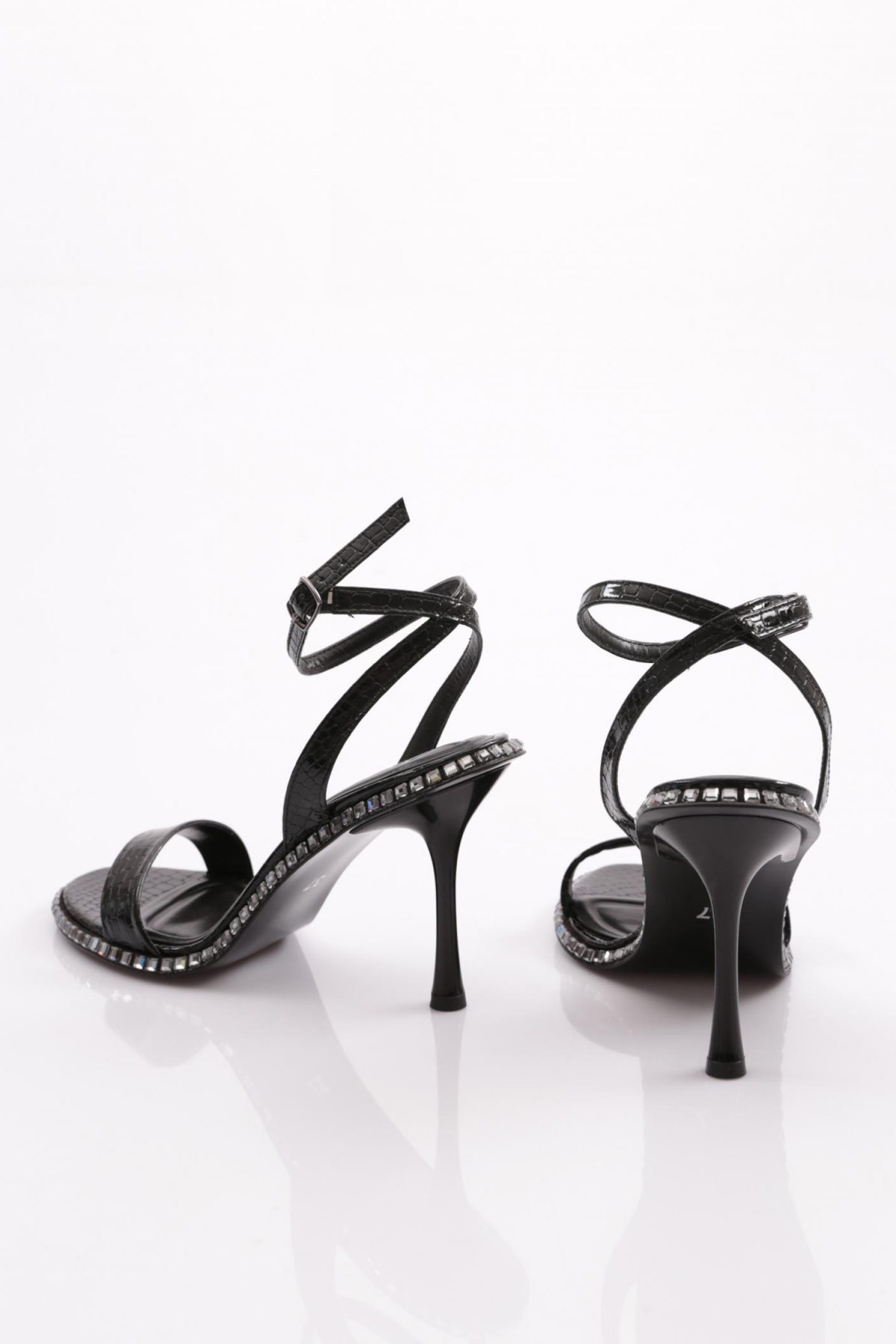 2414 Kadin Taş İşli Topuklu Abiye Ayakkabi - Görsel 4