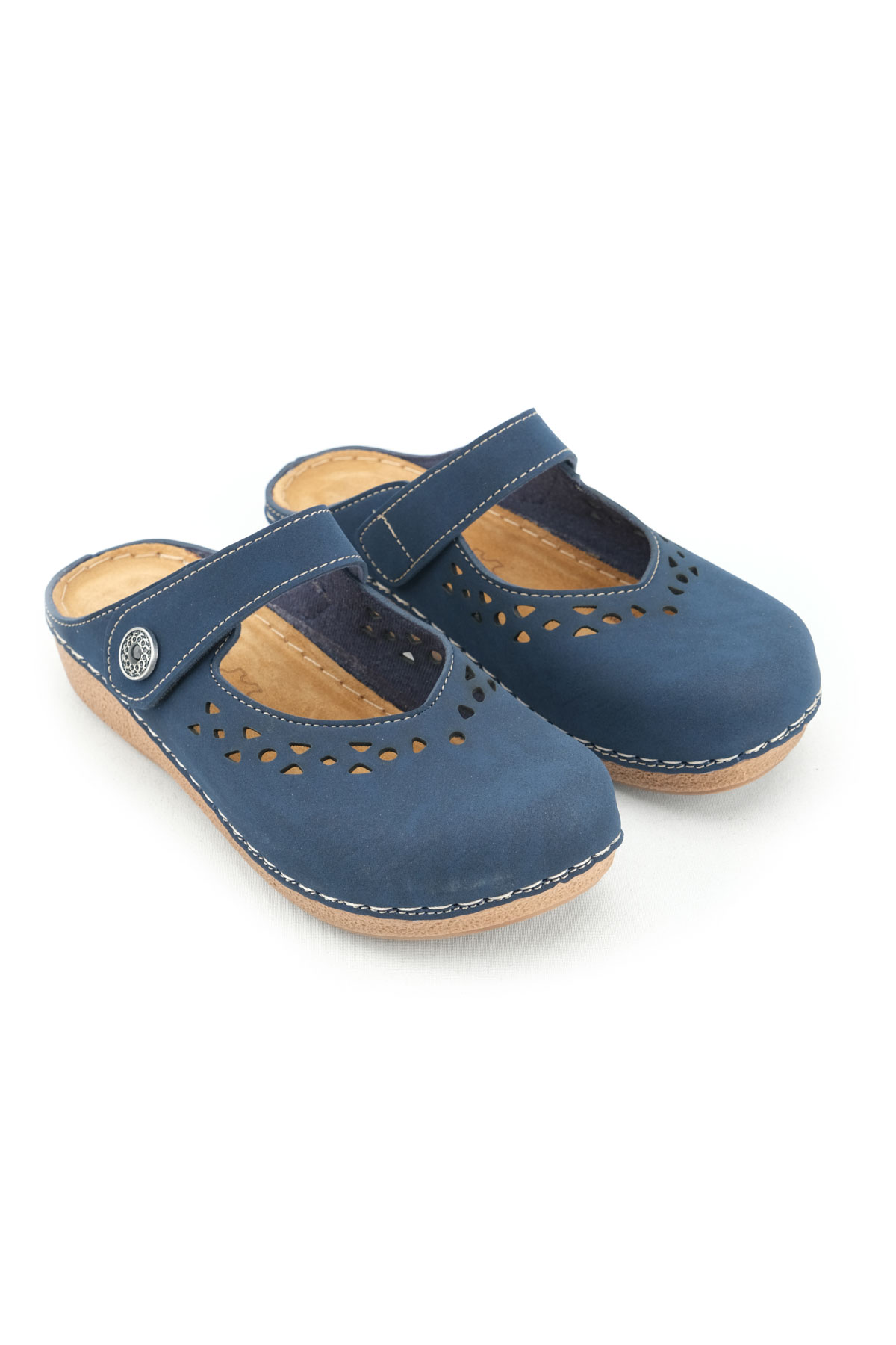 Yazlık Kadın İç Tabanı Hakiki Deri Cırt Cırtlı Terlik - Görsel 4