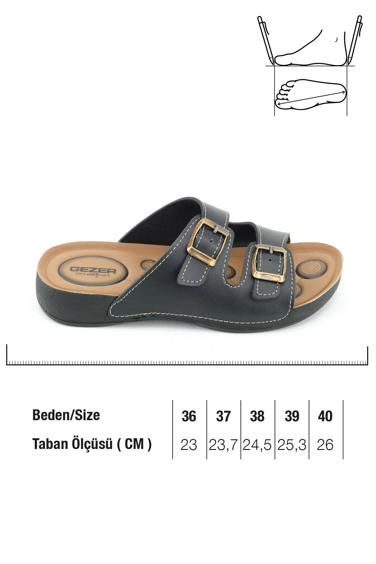 Yazlık Rahat Taban İki Toka Ayarlanabilir Suni Deri Günlük Kadın Terlik - Görsel 3