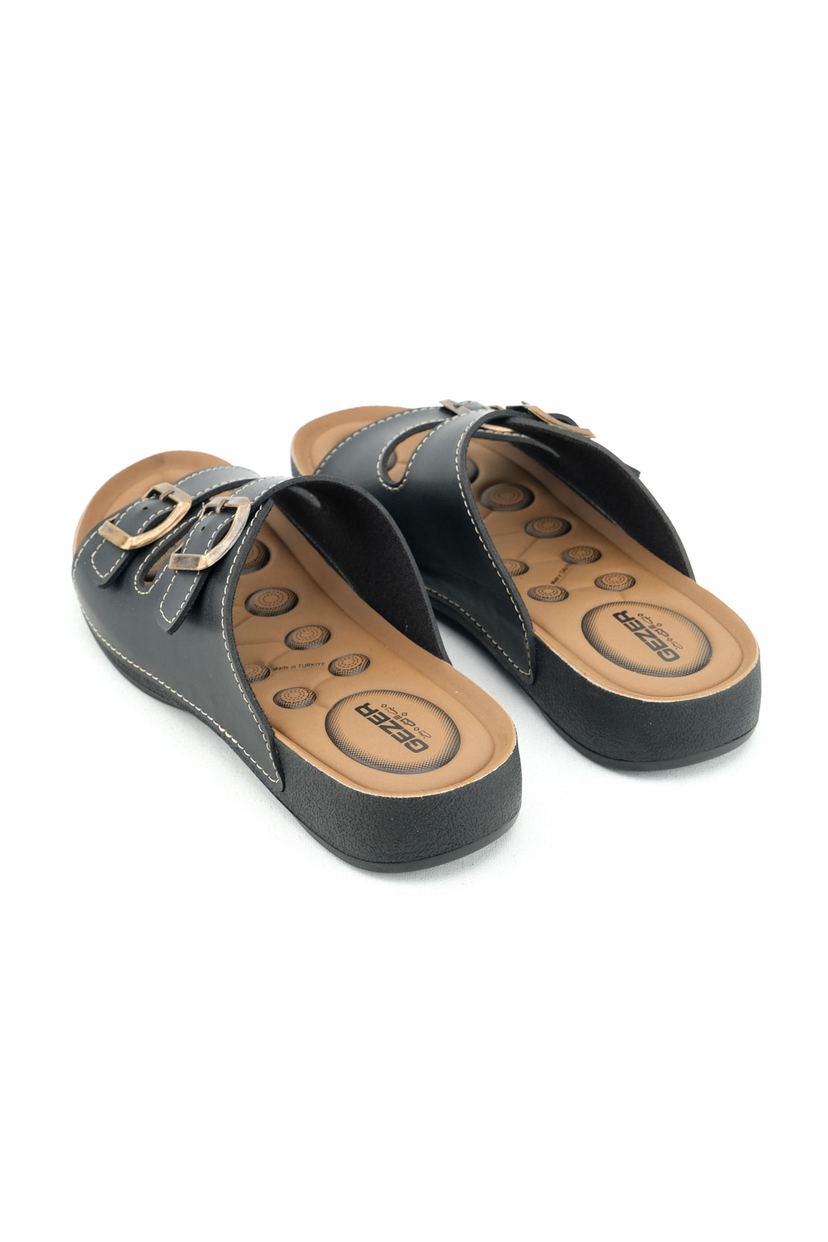 Yazlık Rahat Taban İki Toka Ayarlanabilir Suni Deri Günlük Kadın Terlik - Görsel 5