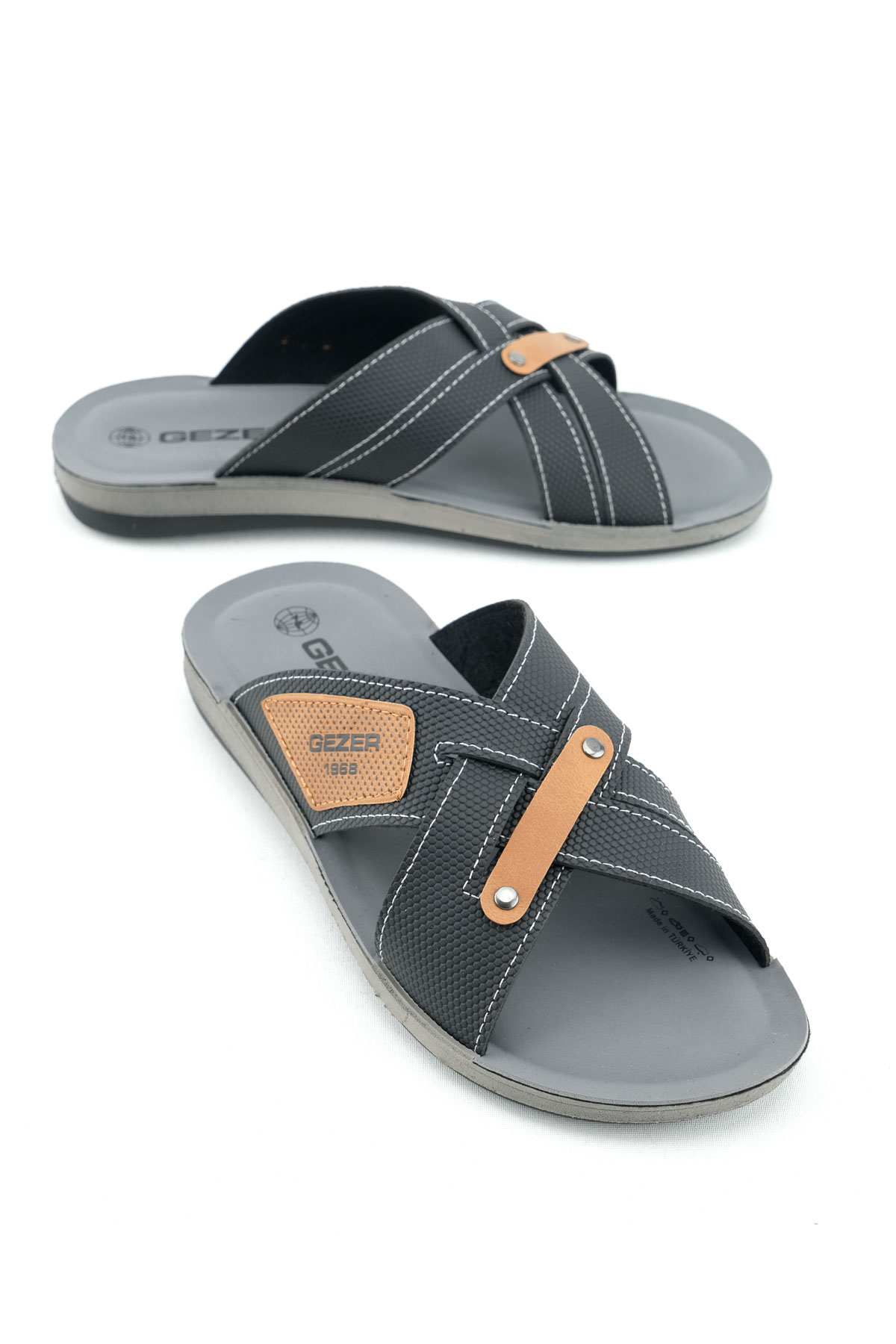 Gezer Gezer Siyah Yazlık Comfort Taban Sunir Deri Erkek Terlik Flo'da! Siyah - 2. görsel