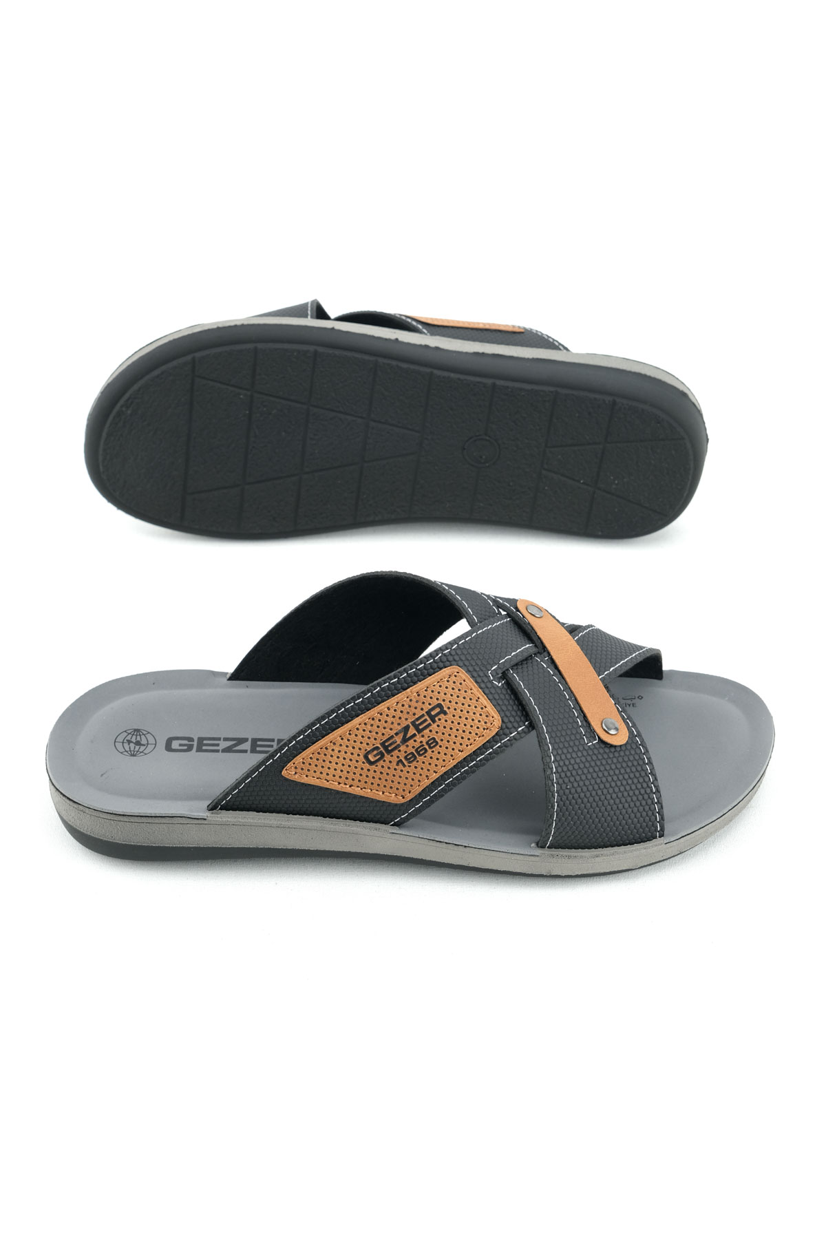 Gezer Gezer Siyah Yazlık Comfort Taban Sunir Deri Erkek Terlik Flo'da! Siyah - 6. görsel