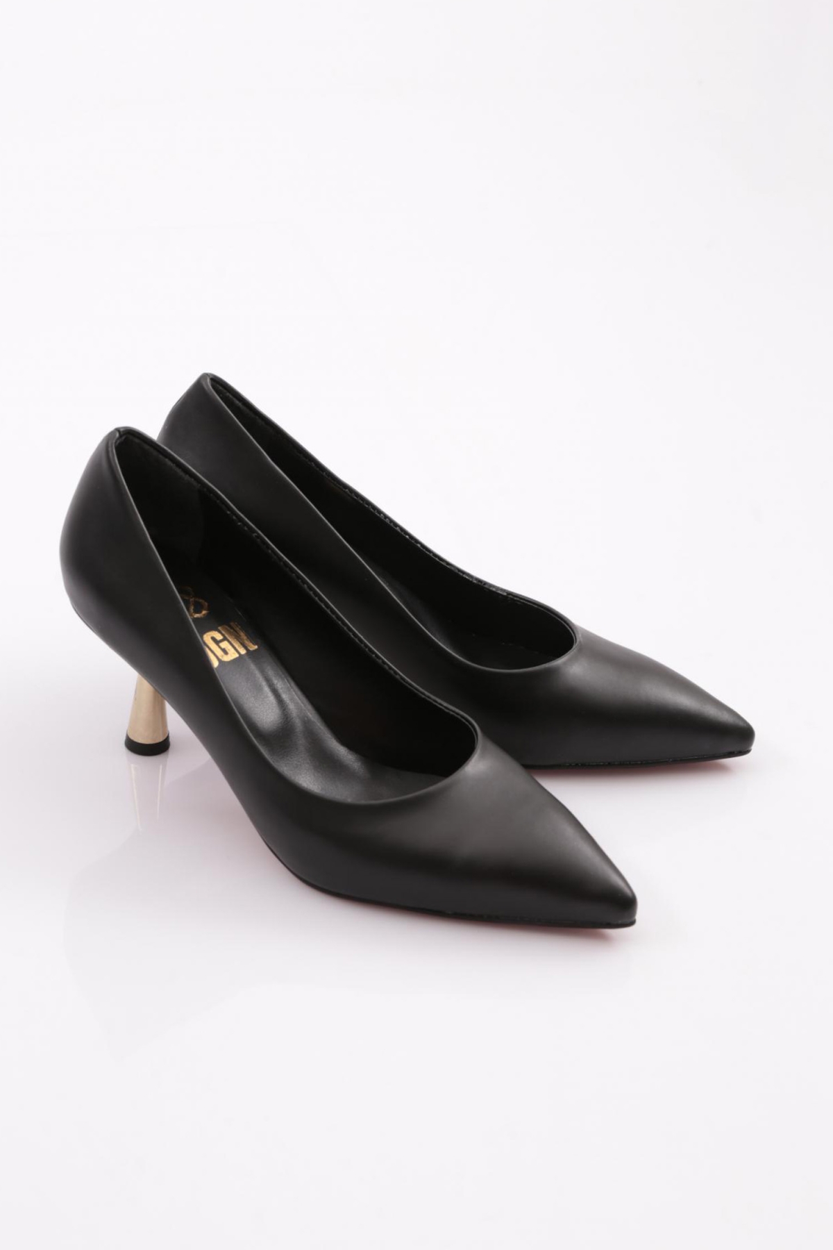 Dgn Dgn Siyah 340-1 Kadin Sivri Burun Parmak Dekolteli Topuklu Ayakkabi Topuklu Ayakkabı | Flo Siyah - 3. görsel