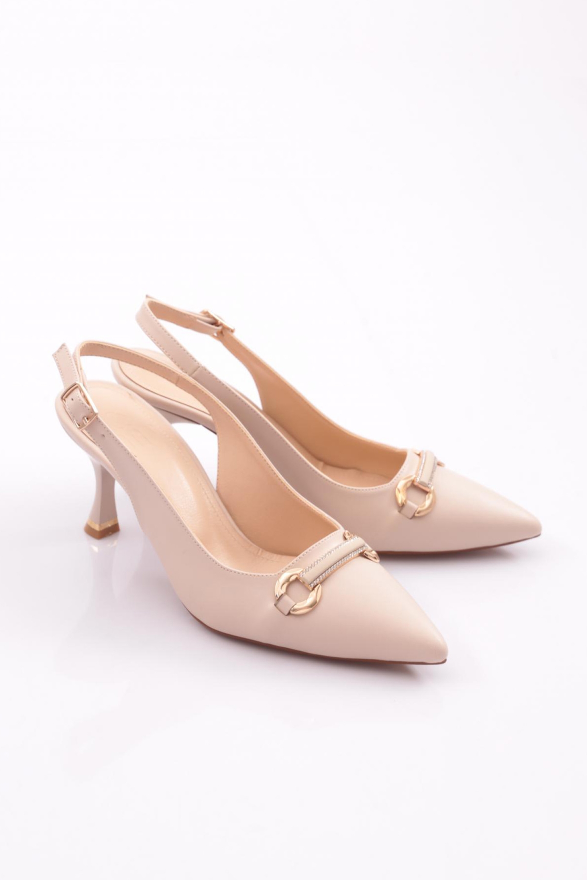 24201 Kadin Arkadan Bağlama Topuklu Ayakkabi - Görsel 3