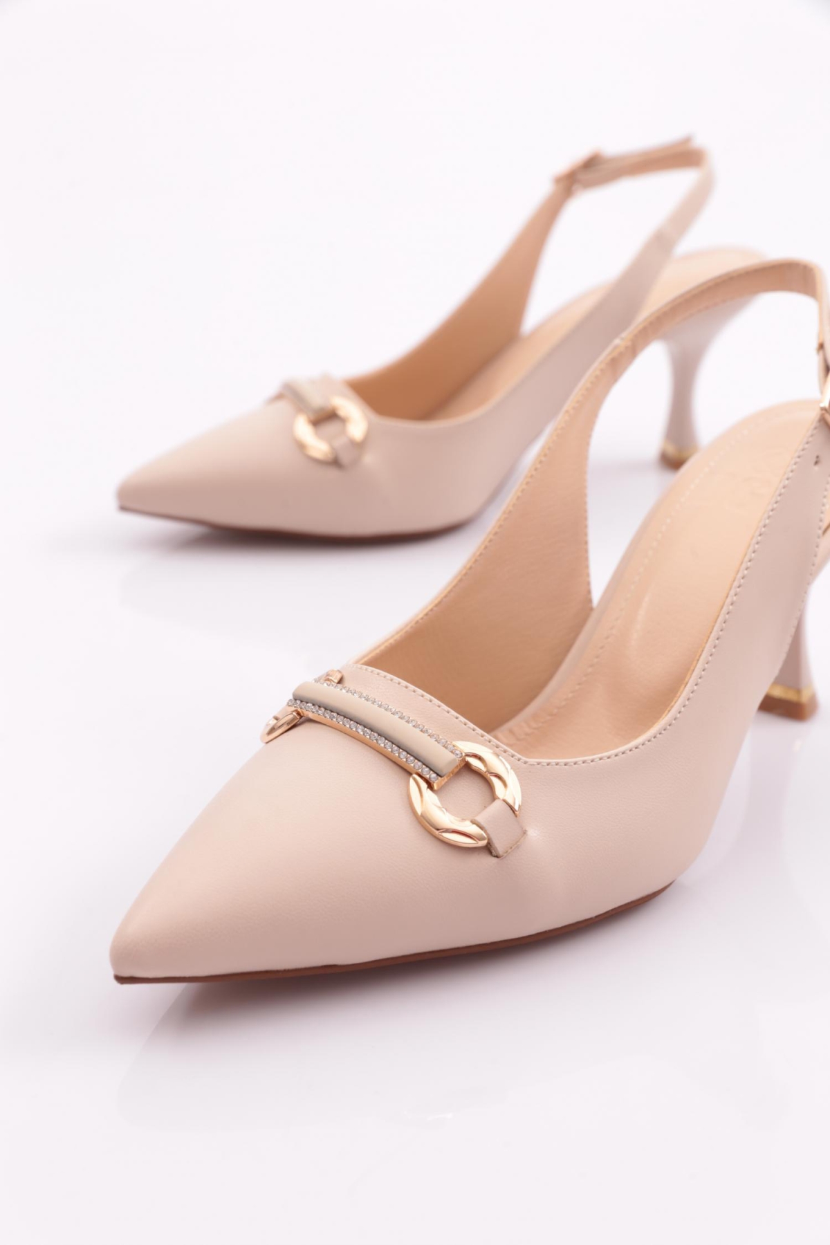 24201 Kadin Arkadan Bağlama Topuklu Ayakkabi - Görsel 5