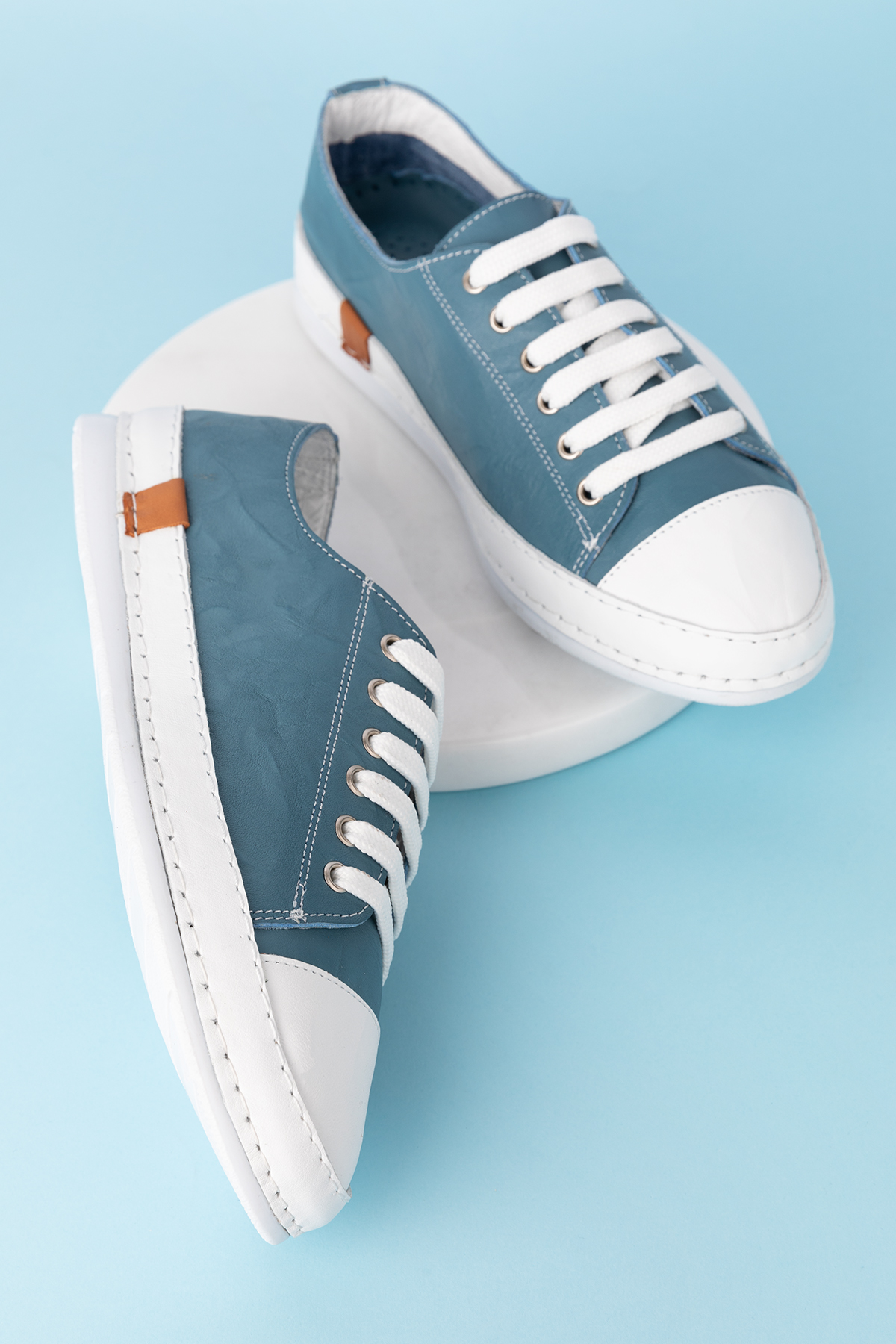 Gondol Içi Dışı Hakiki Deri Hafif Converse Tarz Ayakkabı usl.2136 - Görsel 4