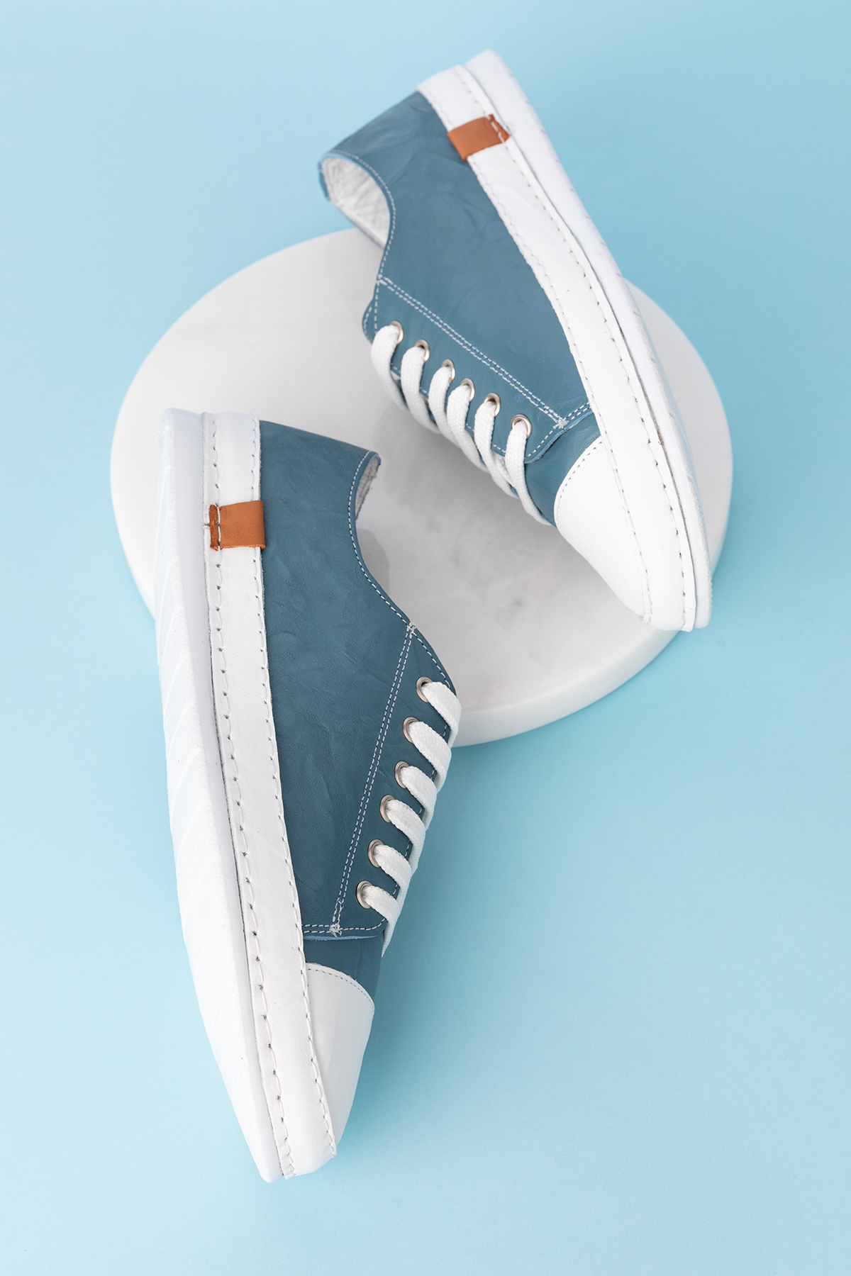 Gondol Içi Dışı Hakiki Deri Hafif Converse Tarz Ayakkabı usl.2136 - Görsel 5