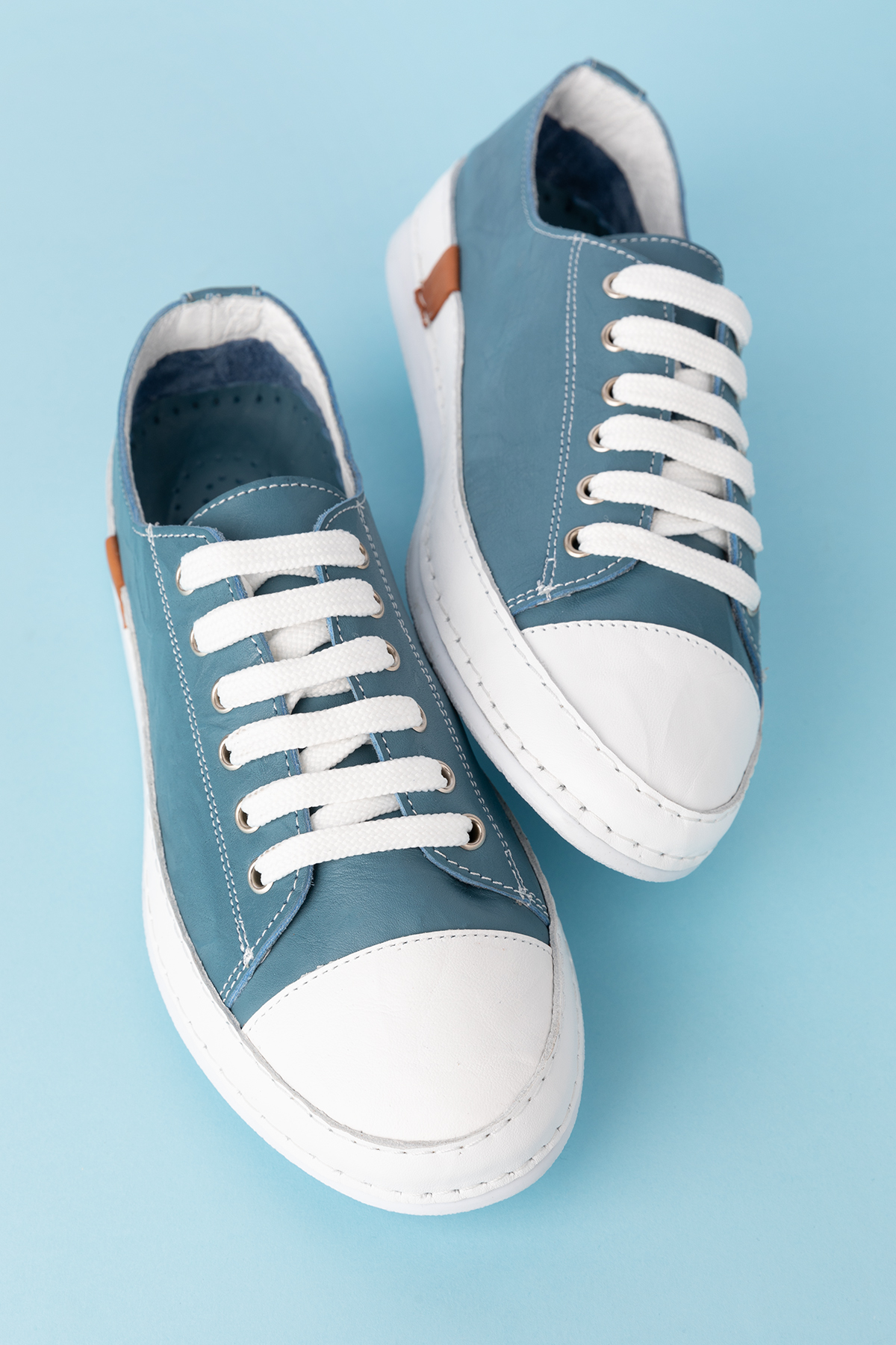 Gondol Içi Dışı Hakiki Deri Hafif Converse Tarz Ayakkabı usl.2136 - Görsel 6