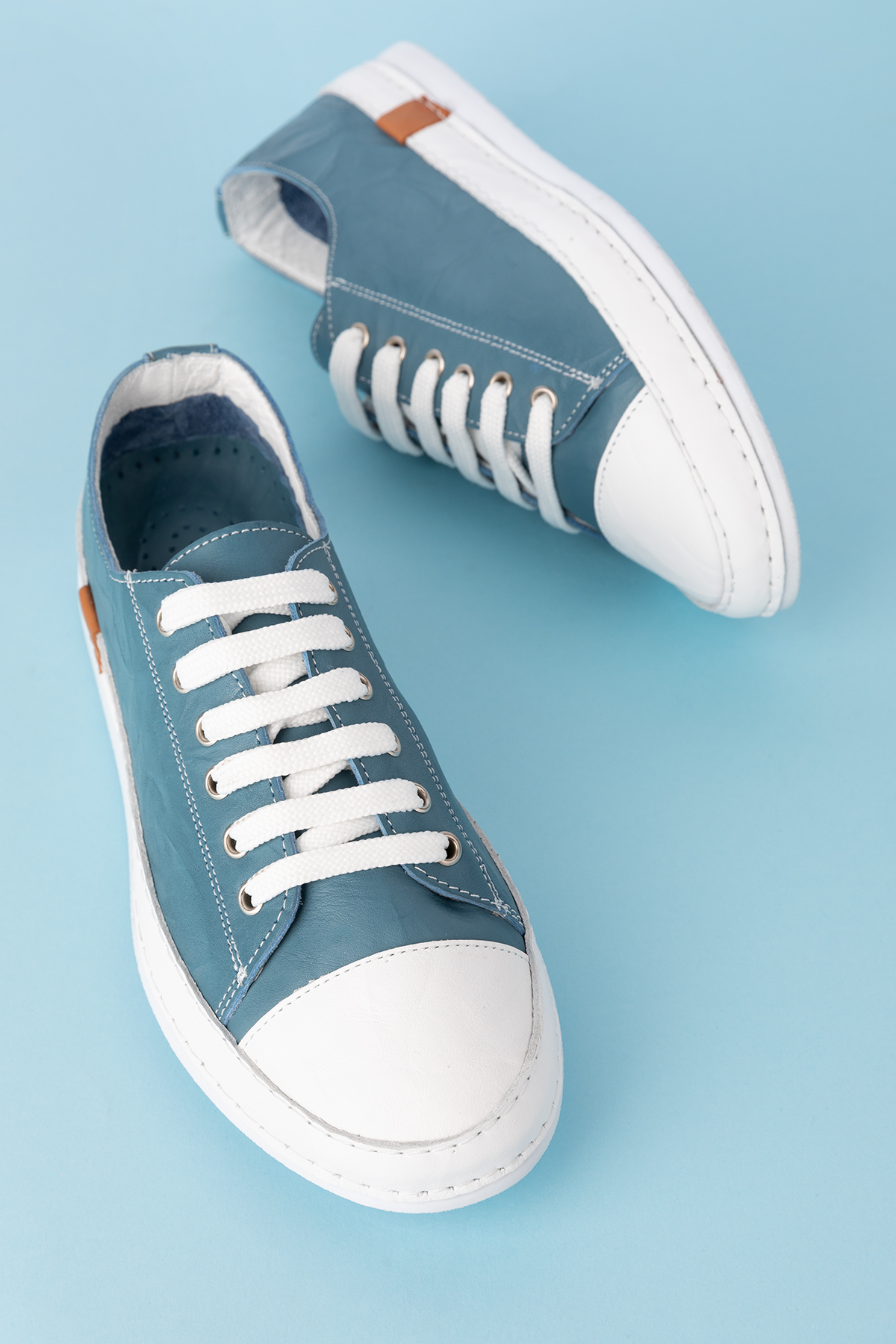 Gondol Içi Dışı Hakiki Deri Hafif Converse Tarz Ayakkabı usl.2136 - Görsel 7