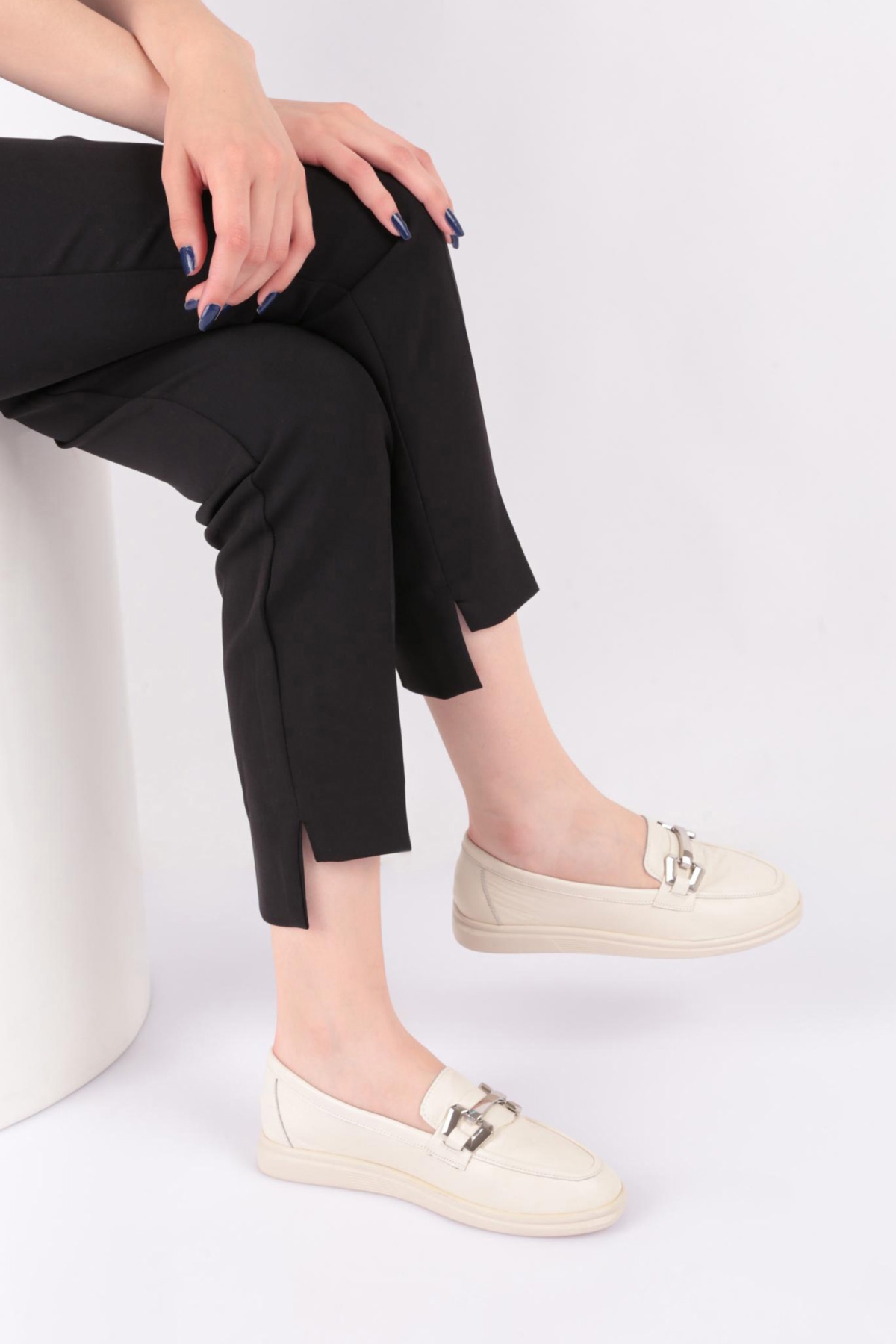 981Z Kadin Metal Tokali Loafer Ayakkabi - Görsel 6