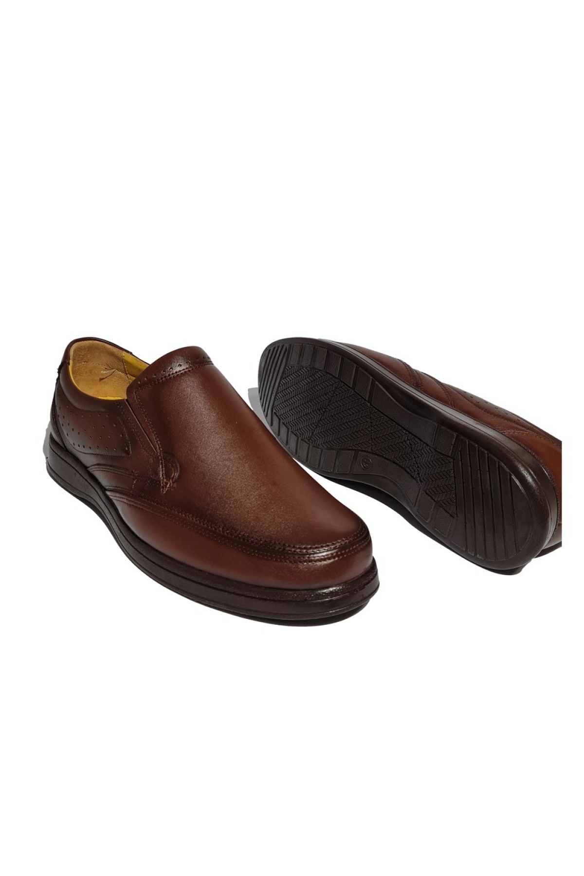 Erkek Hakiki Deri Rahat Yumuşak Taban Ayakkabı AY-960-Y - Görsel 4