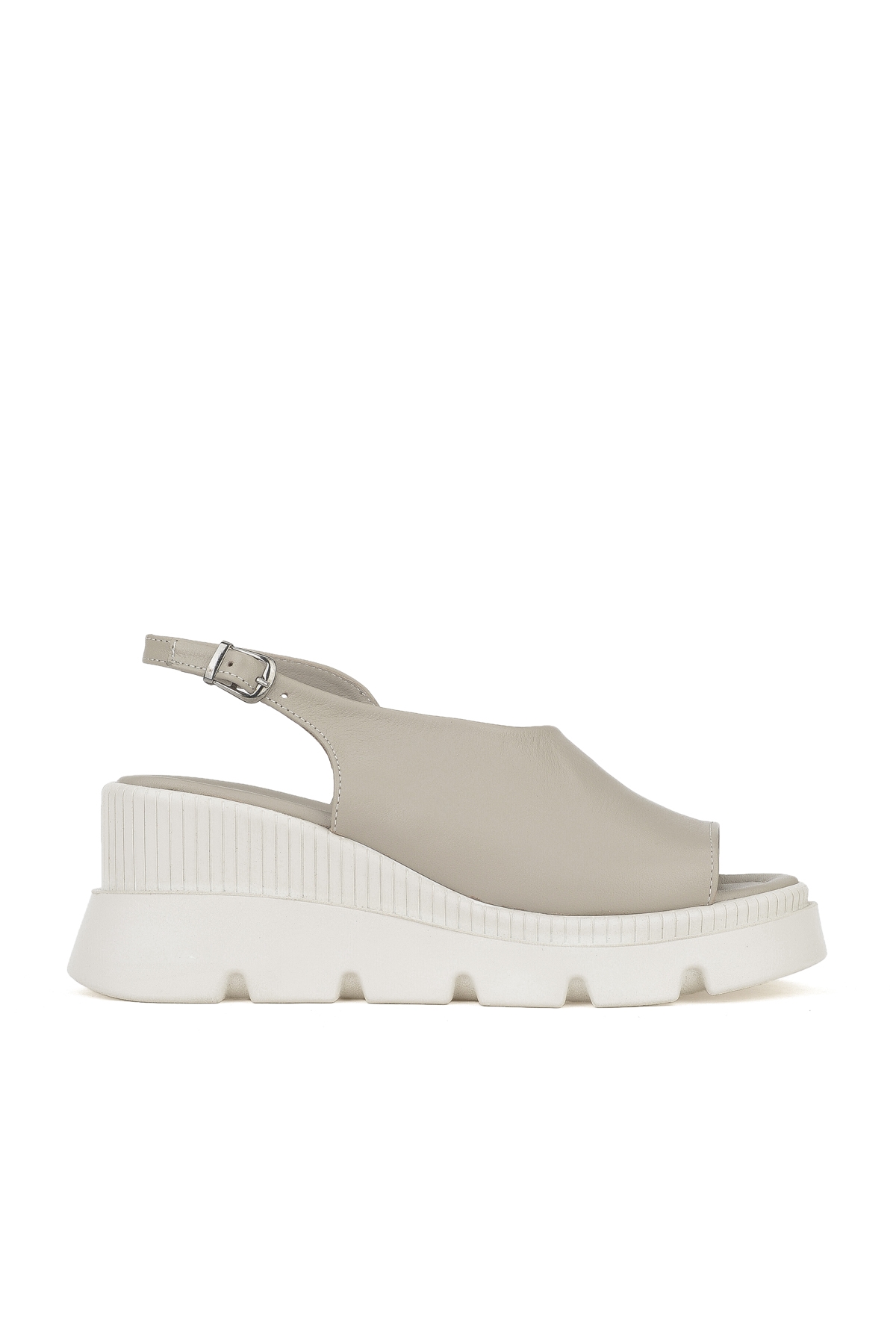 Kadın Hakiki Deri Dolgu Topuk Sandalet 1411020Z2008 Silver - Görsel 2