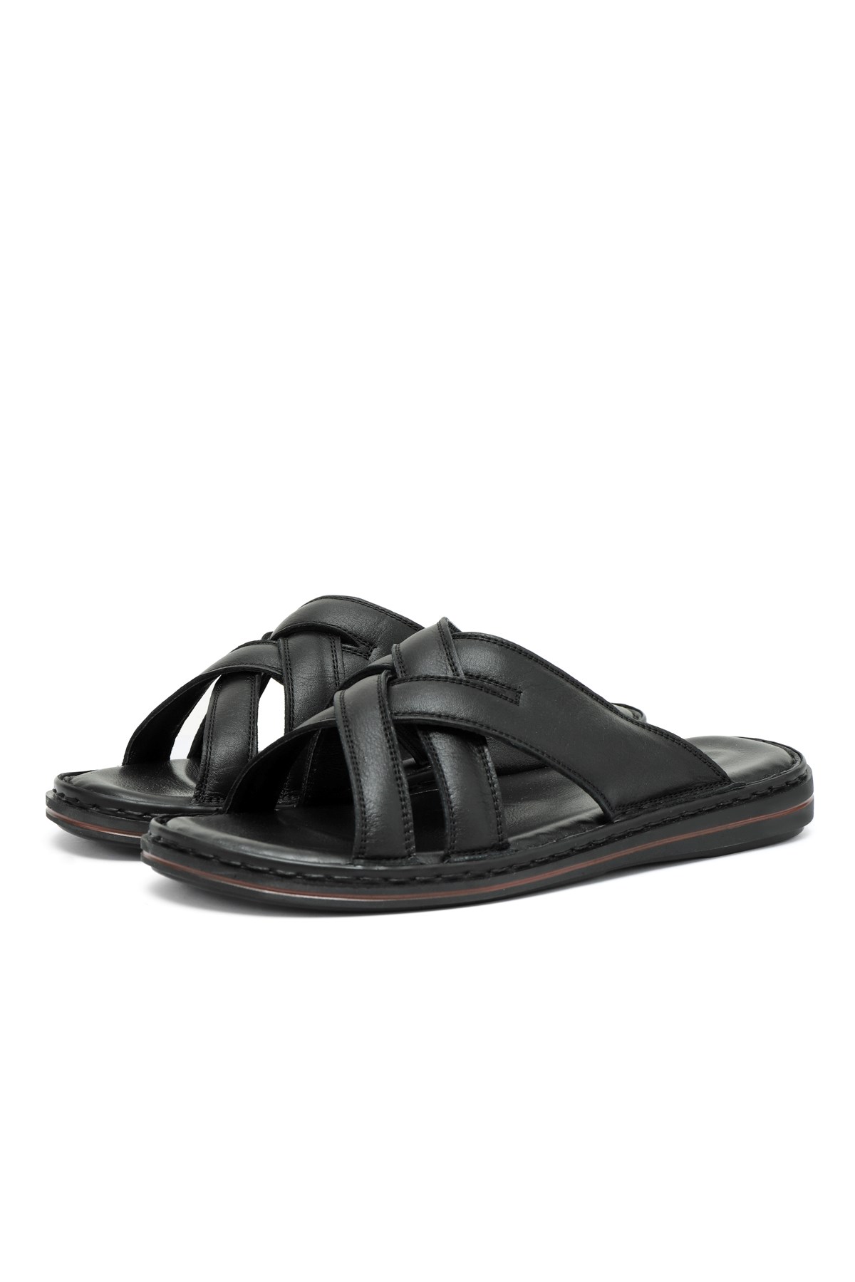 Melentias Hakiki Deri Erkek Terliği, Hakiki Deri Terlik, Ortopedik Taban Terlik, Deri Terl - Görsel 2