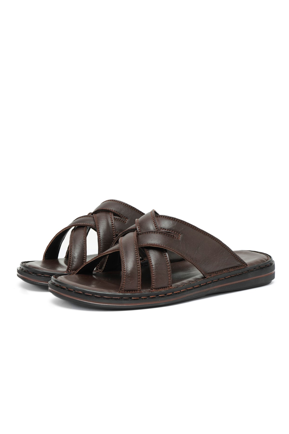 Melentias Hakiki Deri Erkek Terliği, Hakiki Deri Terlik, Ortopedik Taban Terlik, Deri Terl - Görsel 2