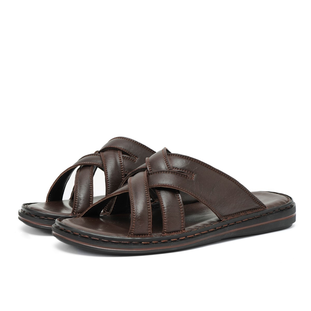 Melentias Hakiki Deri Erkek Terliği, Hakiki Deri Terlik, Ortopedik Taban Terlik, Deri Terl - Görsel 6