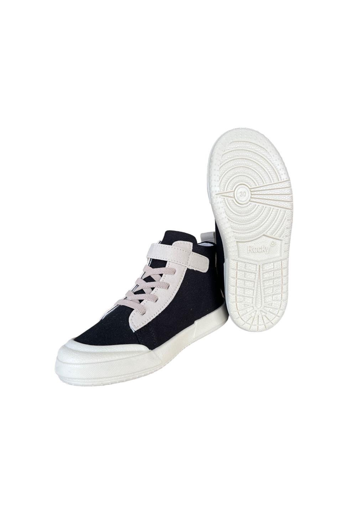 Ortopedik Unisex Işıklı Bilekli Keten Çocuk Spor Ayakkabı SİYAH - Görsel 8