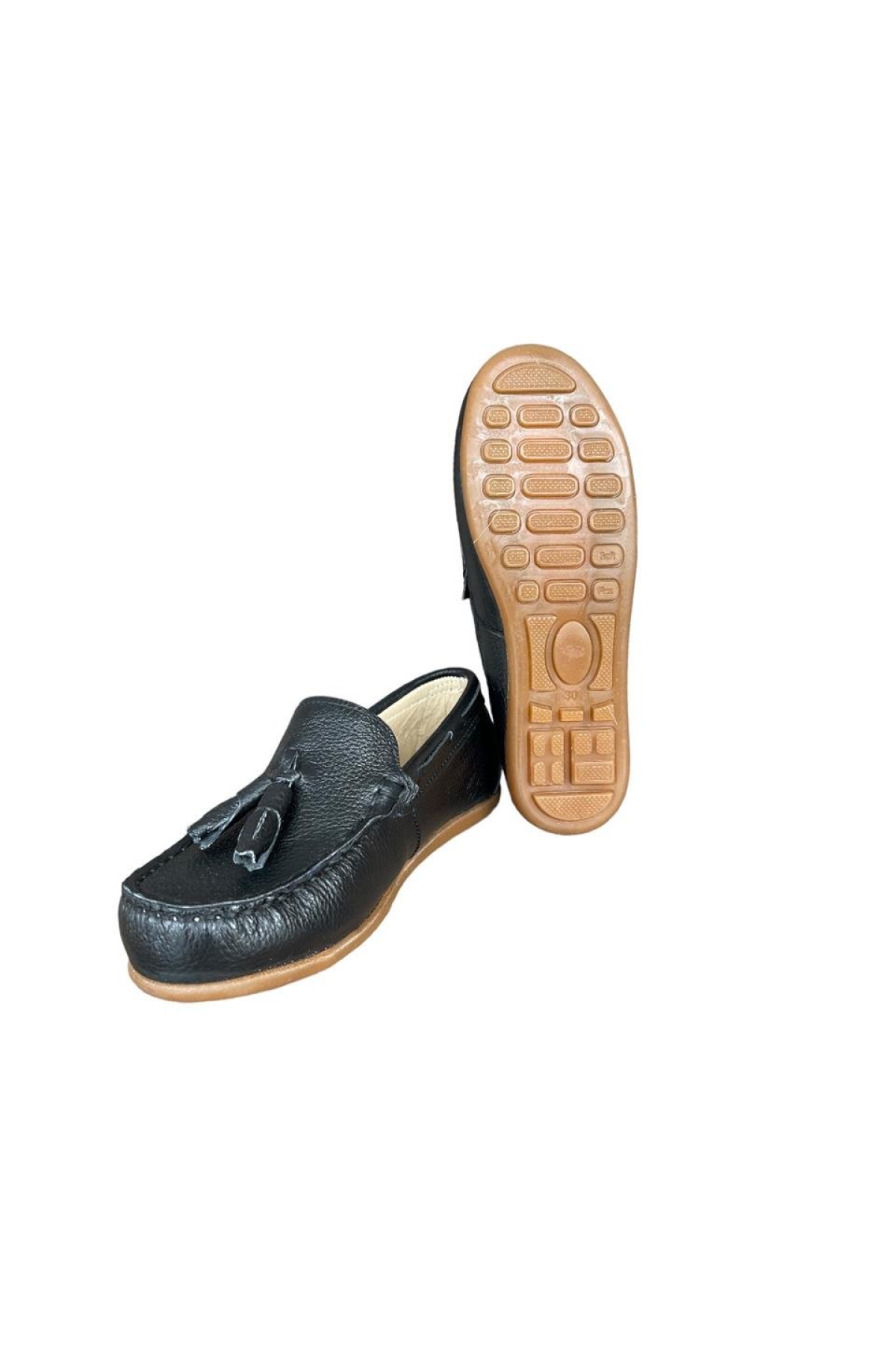 Hakiki Deri Püsküllü Erkek Çocuk Ayakkabı SİYAH - Görsel 4