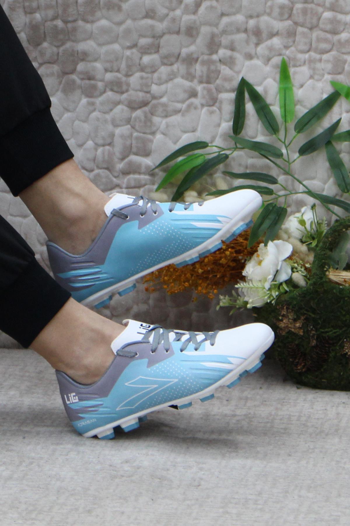 Adrasan Vargas Krp Turkuaz Orijinal Ürün Çim Saha Halı Saha Krampon Futbol Ayakkabı - Görsel 6