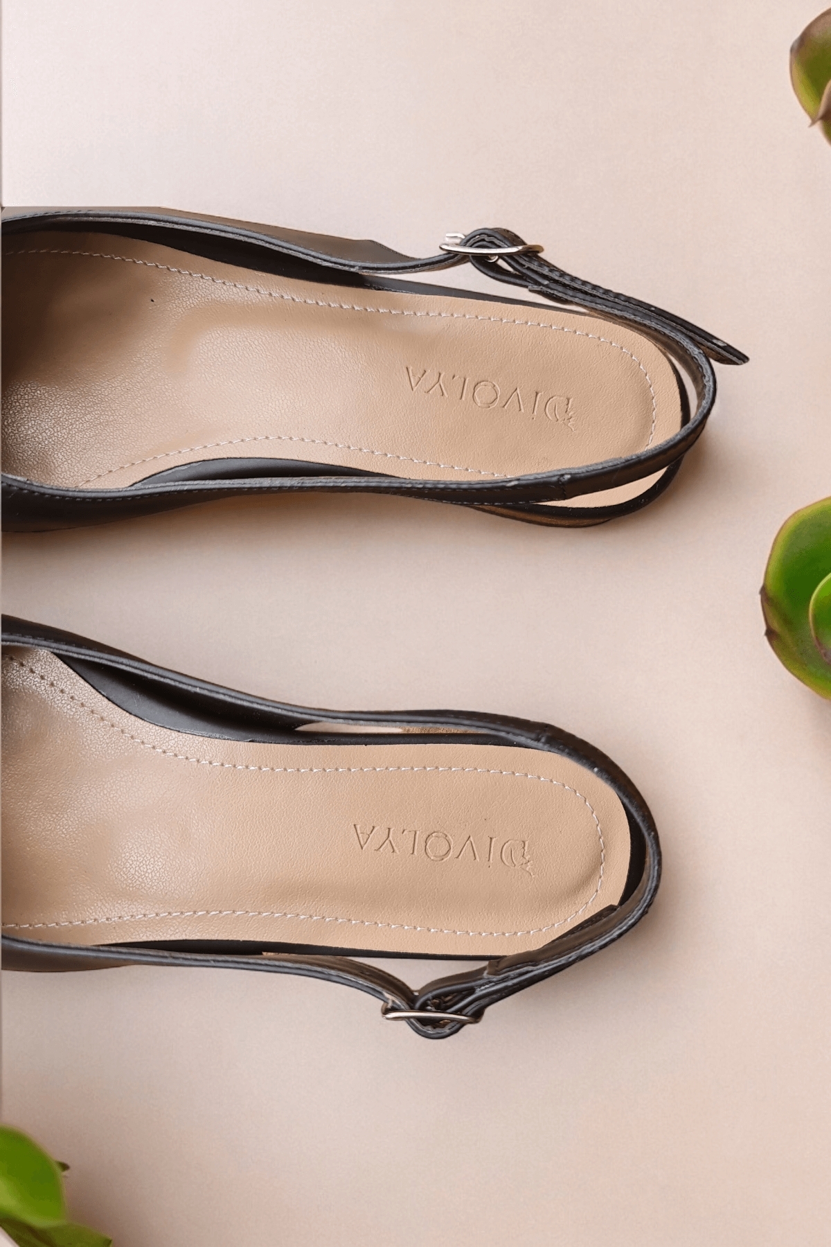 Divolya Nunka Siyah Fiyonklu (2 cm Topuklu) Bilekten Bantlı Sivri Burun Günlük Babet - Görsel 7