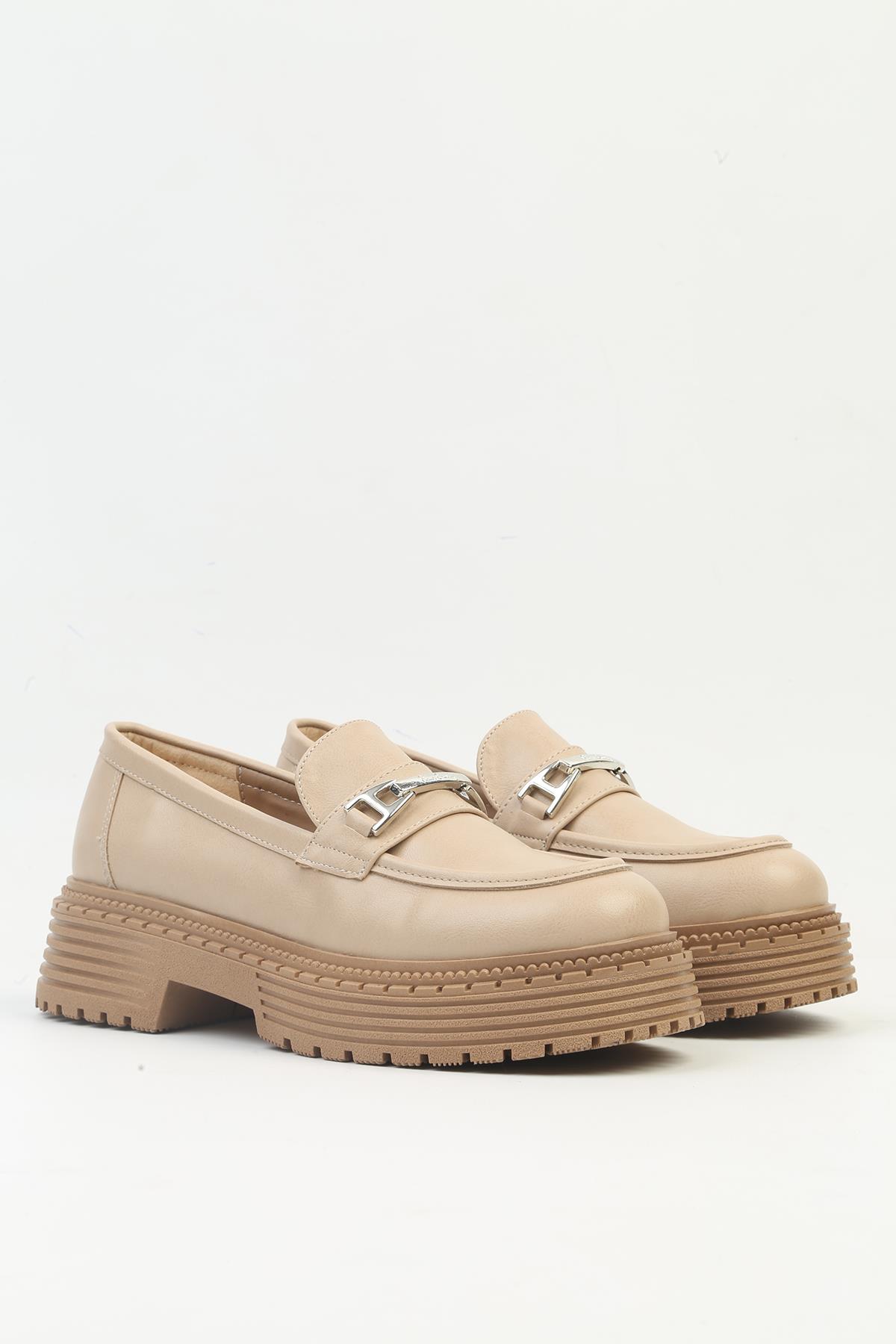 ® | PC-52431-3076 Bej Cilt-Kadın Günlük Ayakkabı - Görsel 3