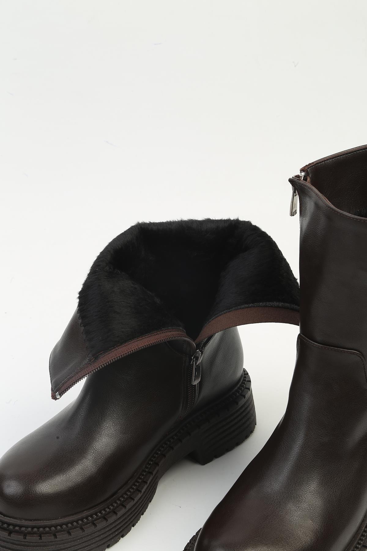 ® | PC-52063 Koyu Kahve- Kadın Bot - Görsel 3