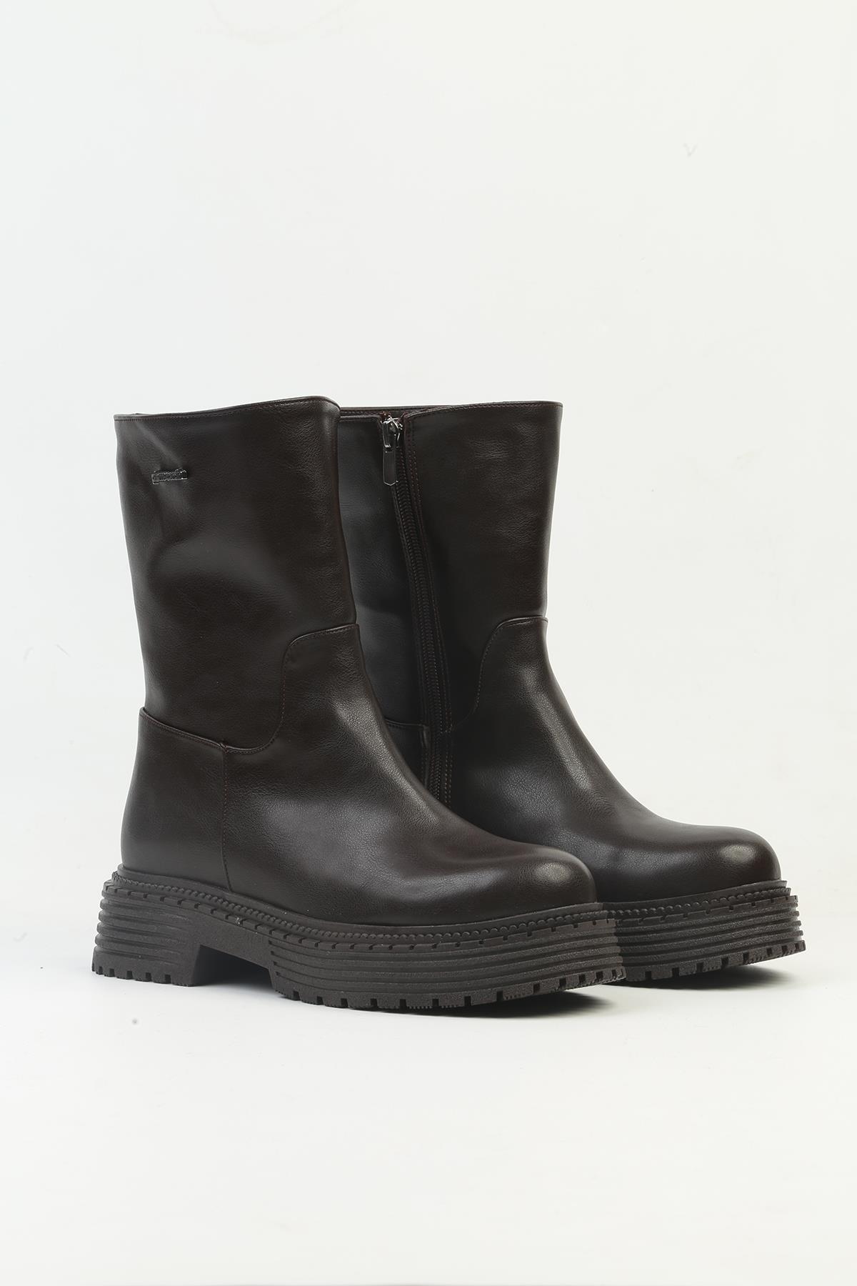 ® | PC-52063 Koyu Kahve- Kadın Bot - Görsel 4