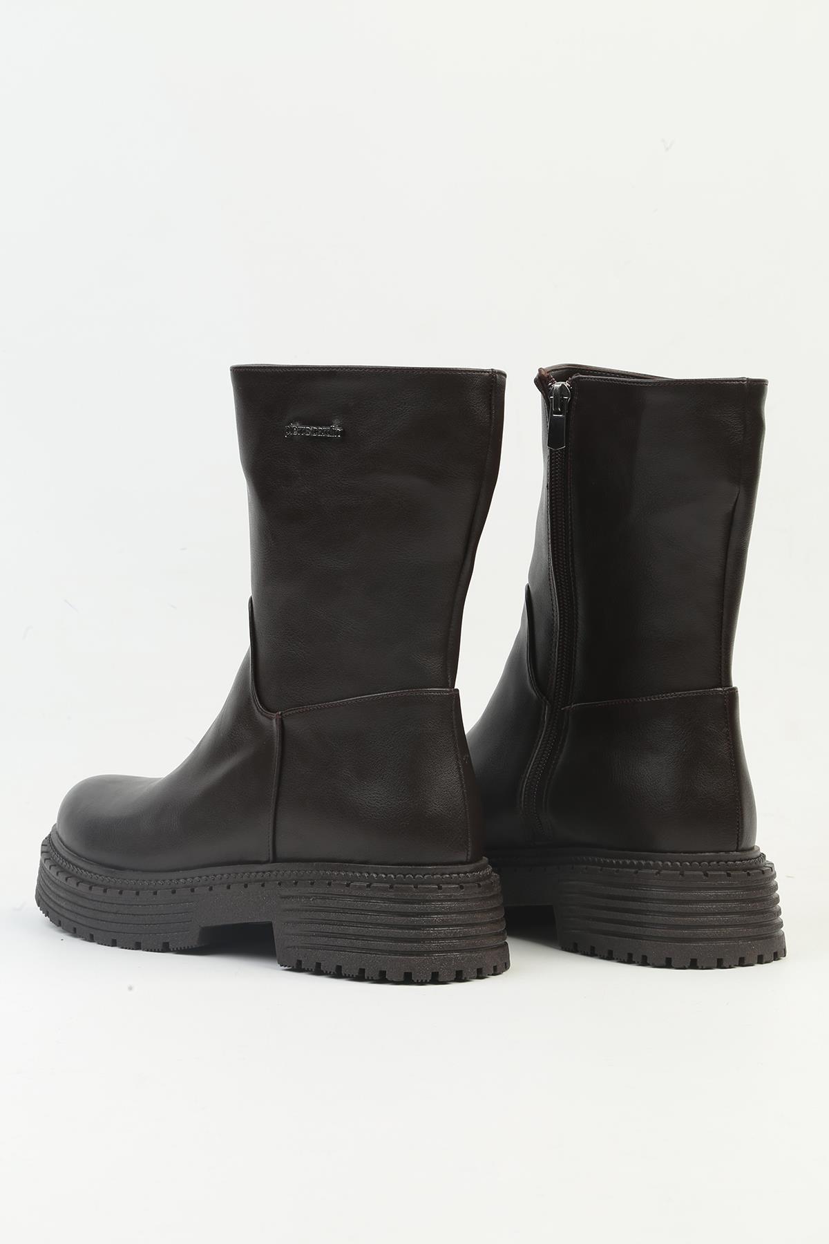 ® | PC-52063 Koyu Kahve- Kadın Bot - Görsel 5