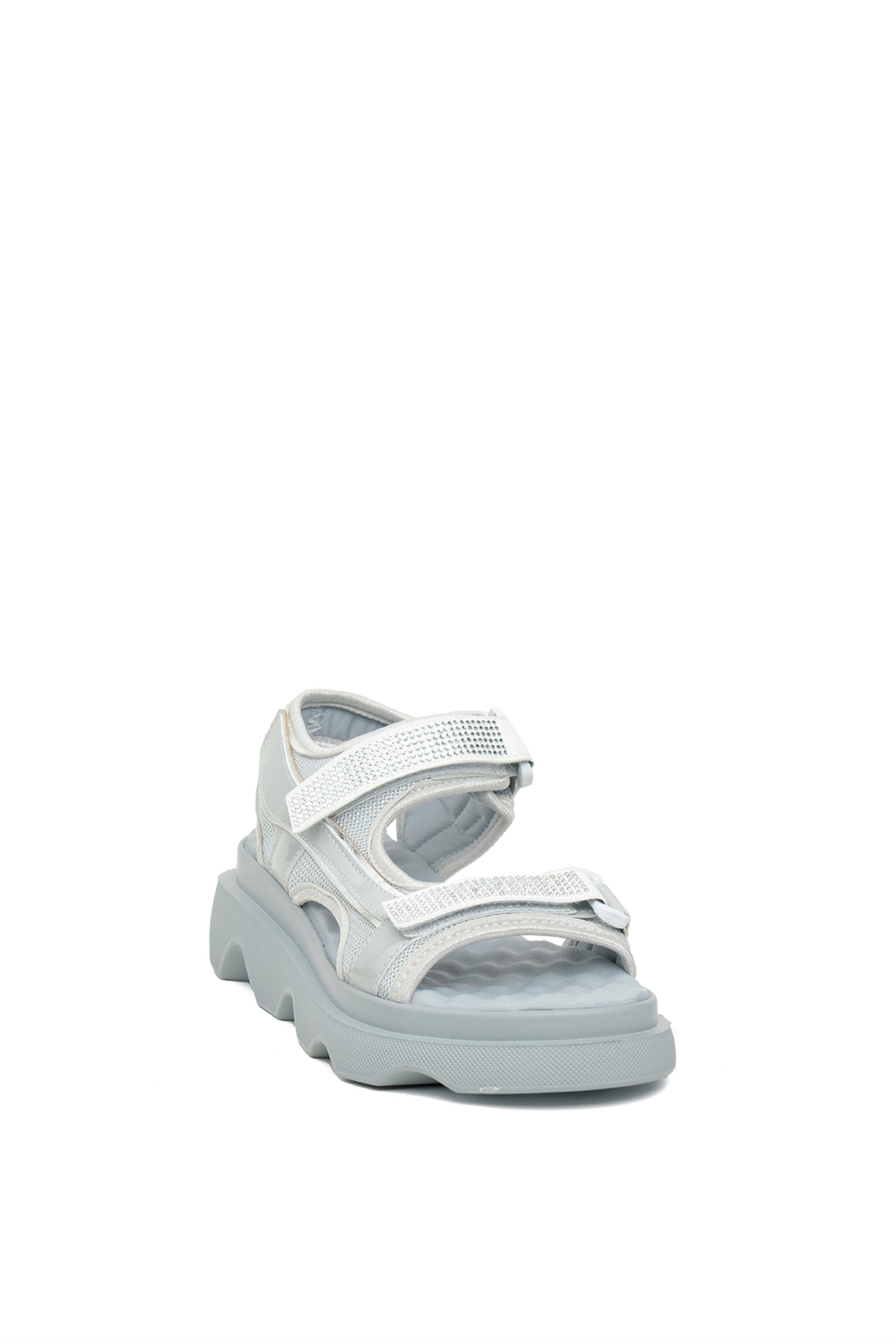 Zeyn 7901C Kadın Dolgu Topuk Sandalet Gri - Görsel 3