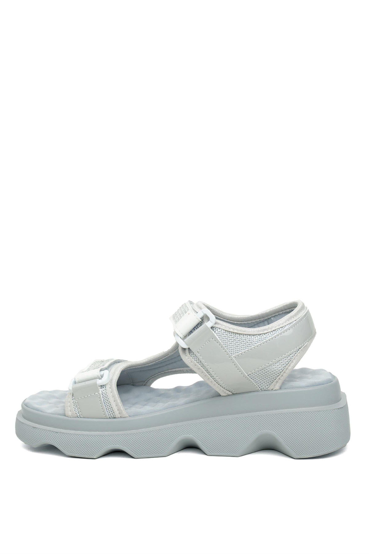 Zeyn 7901C Kadın Dolgu Topuk Sandalet Gri - Görsel 4